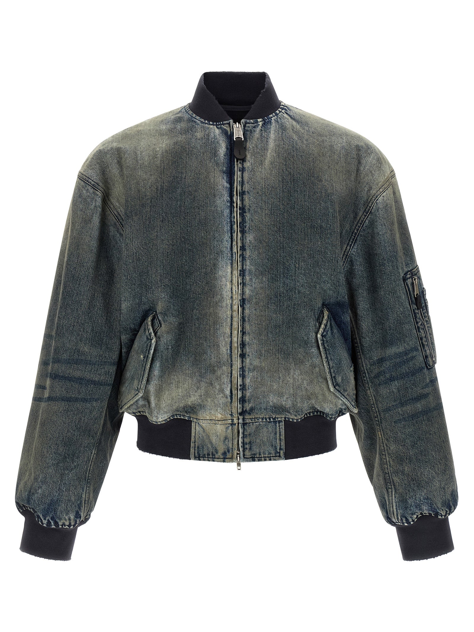 Gray Polyester Bomber