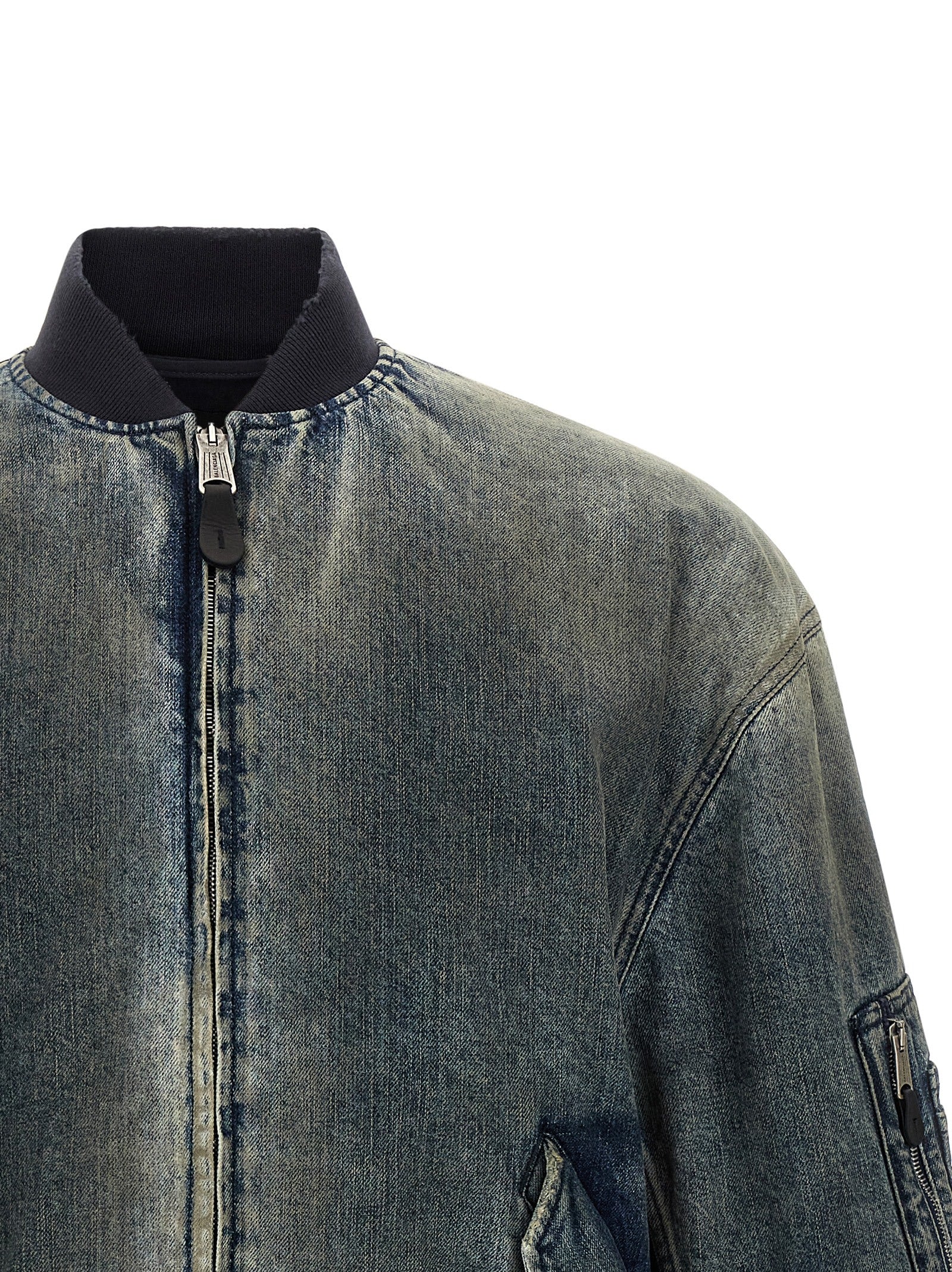 Gray Polyester Bomber
