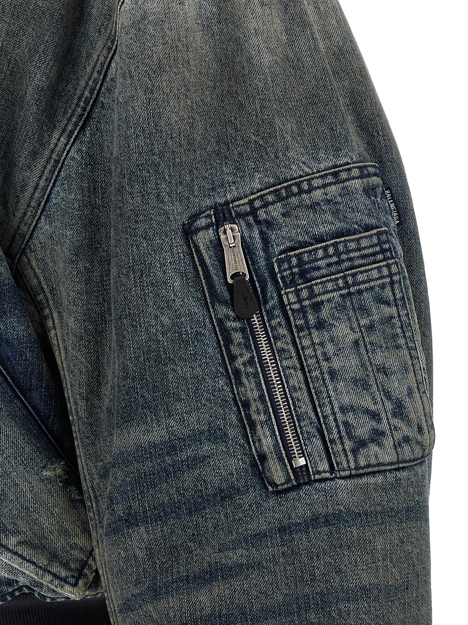 Gray Polyester Bomber
