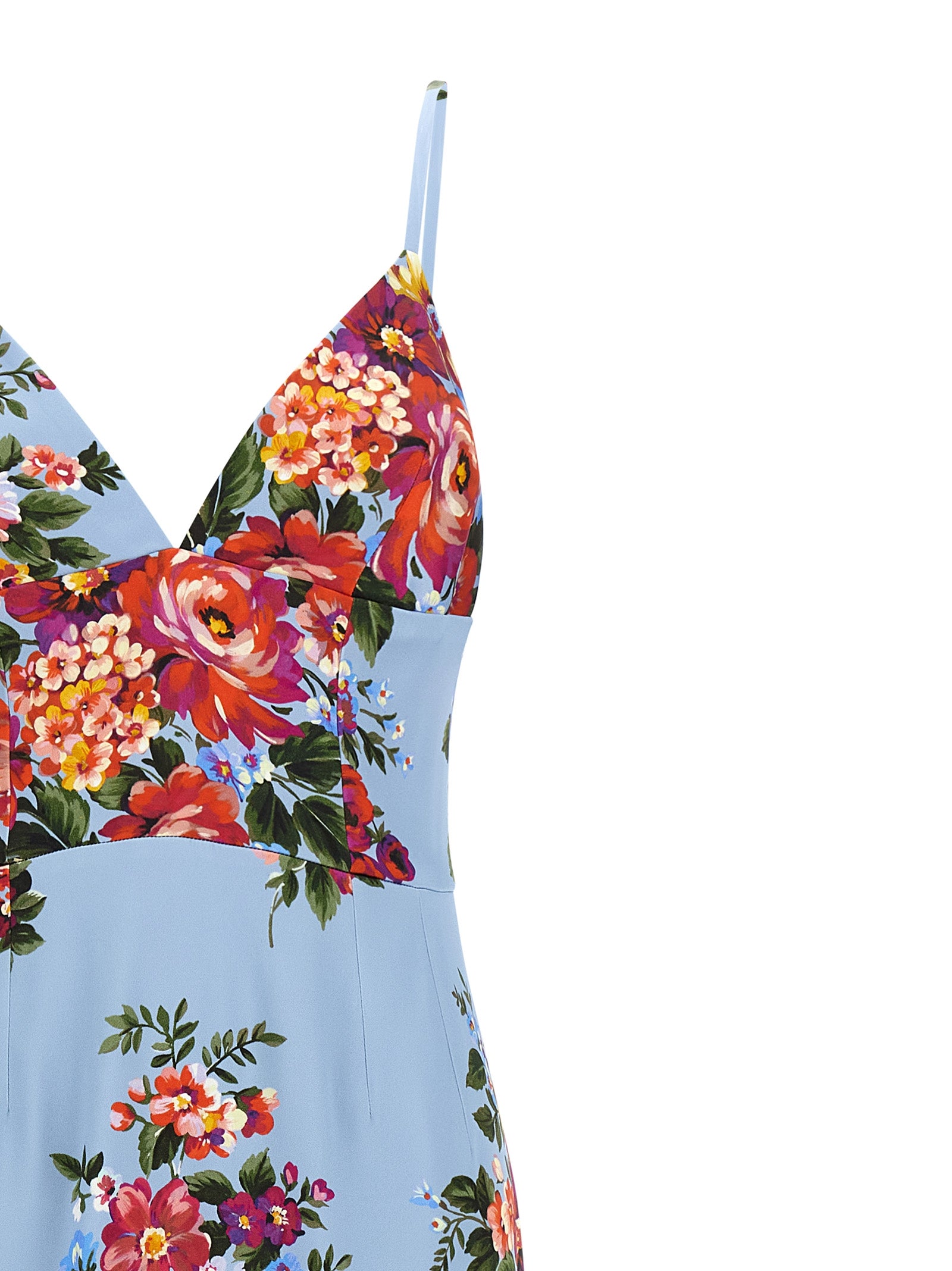 Blue Viscose Midi Dress