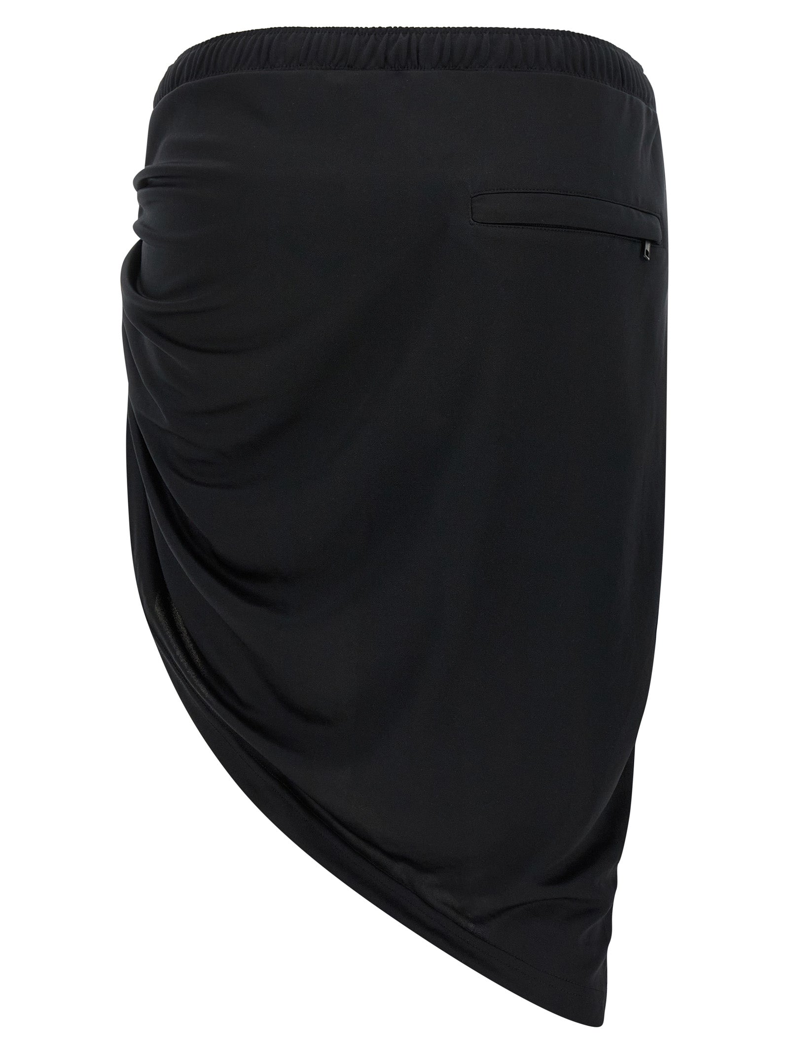 Black Polyester Long Skirt