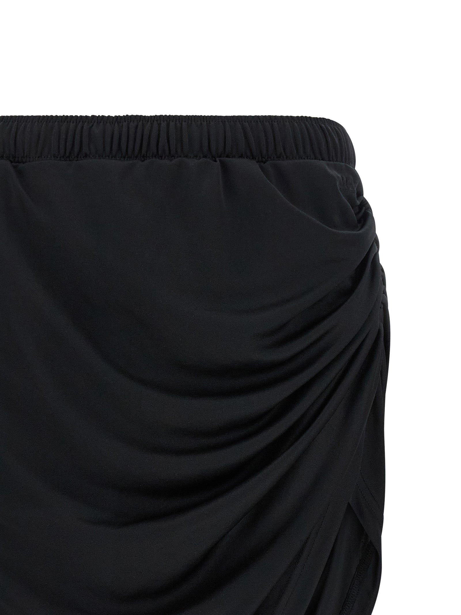 Black Polyester Long Skirt