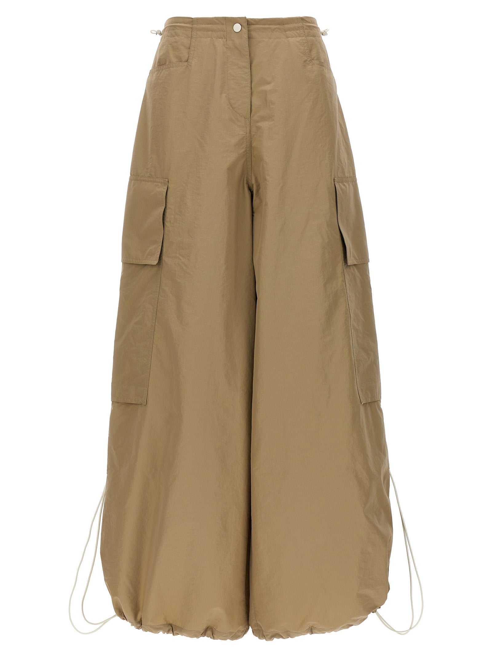 Beige Polyamide Casual Pants