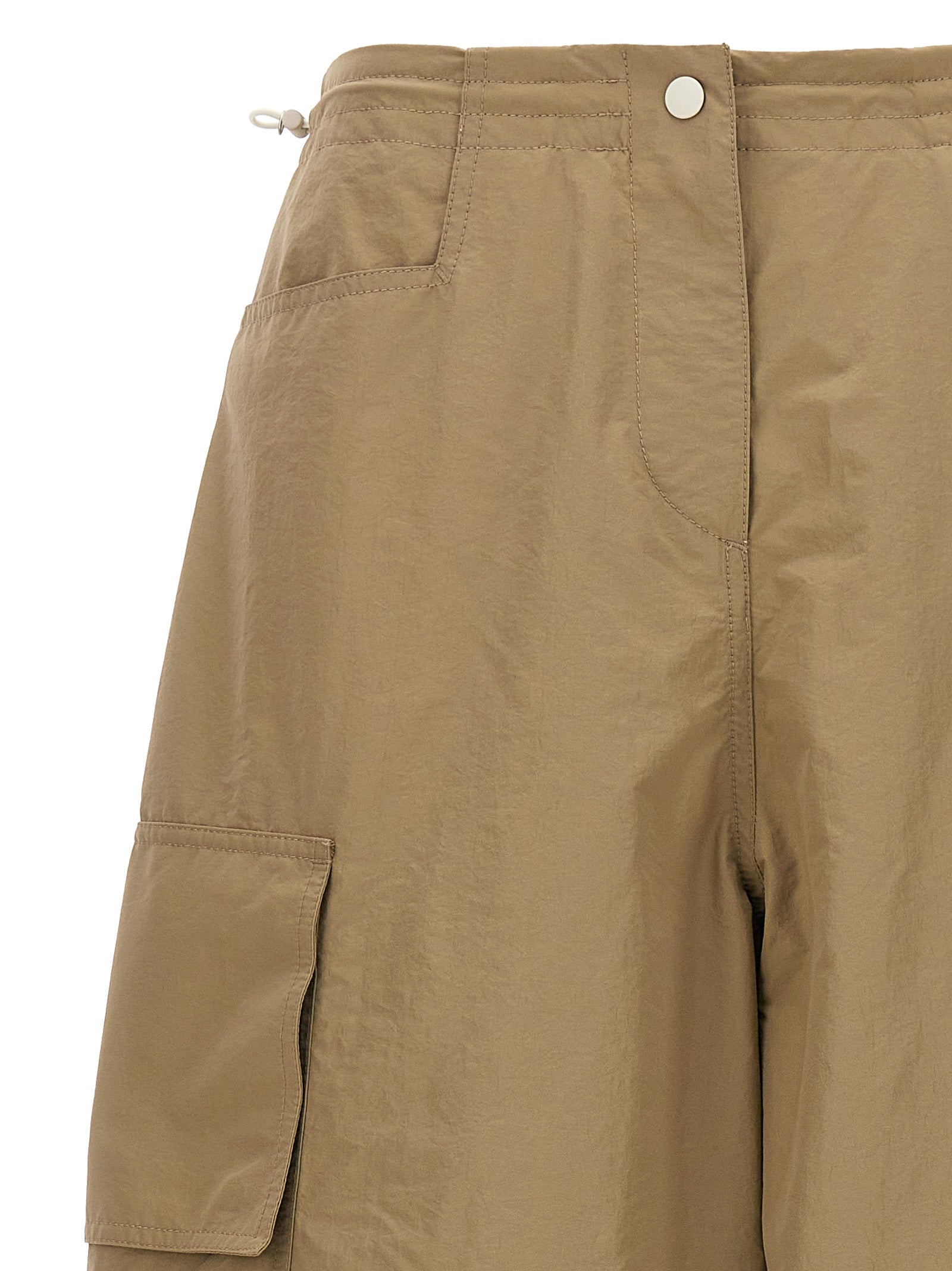 Beige Polyamide Casual Pants