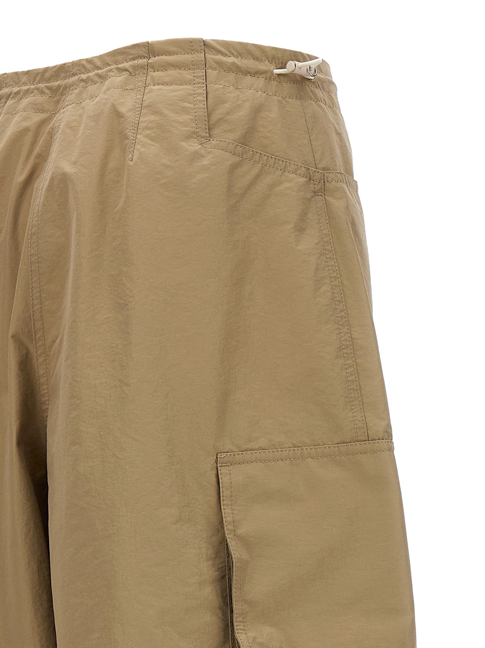 Beige Polyamide Casual Pants