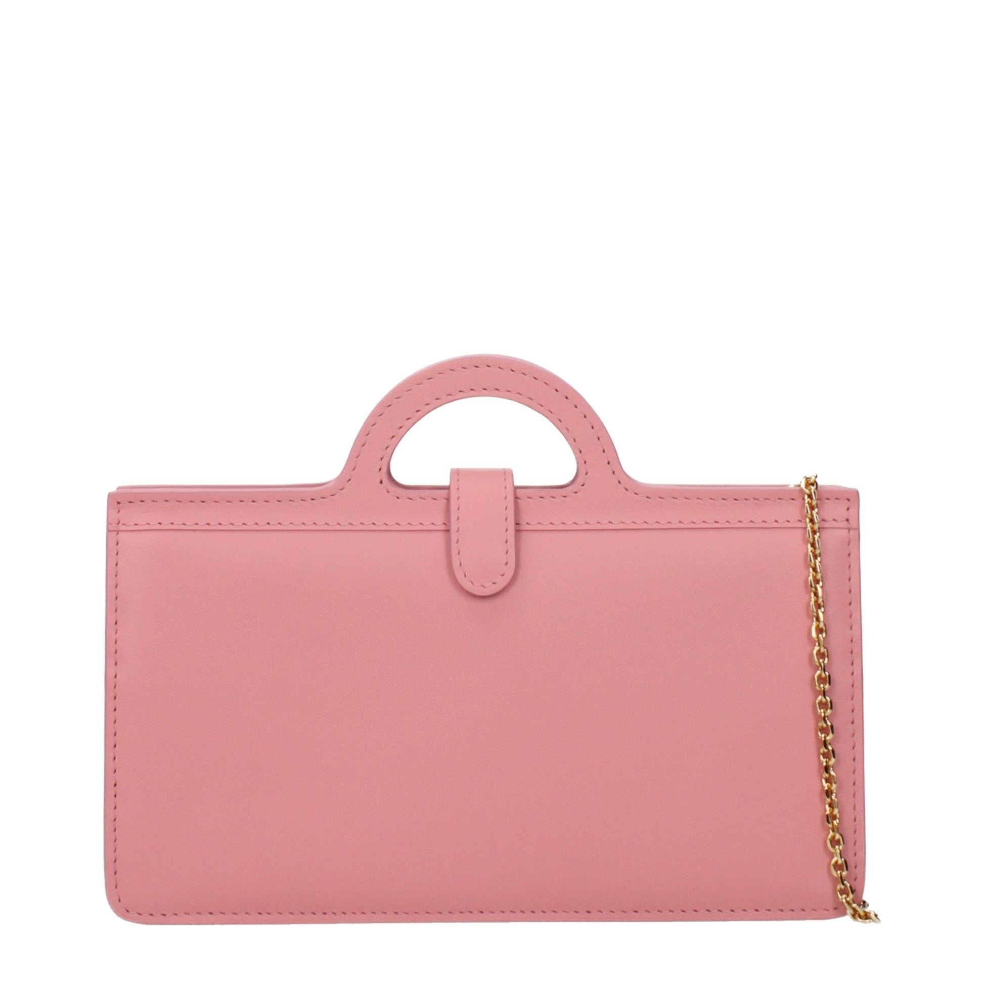 Pink Leather Crossbody Bag