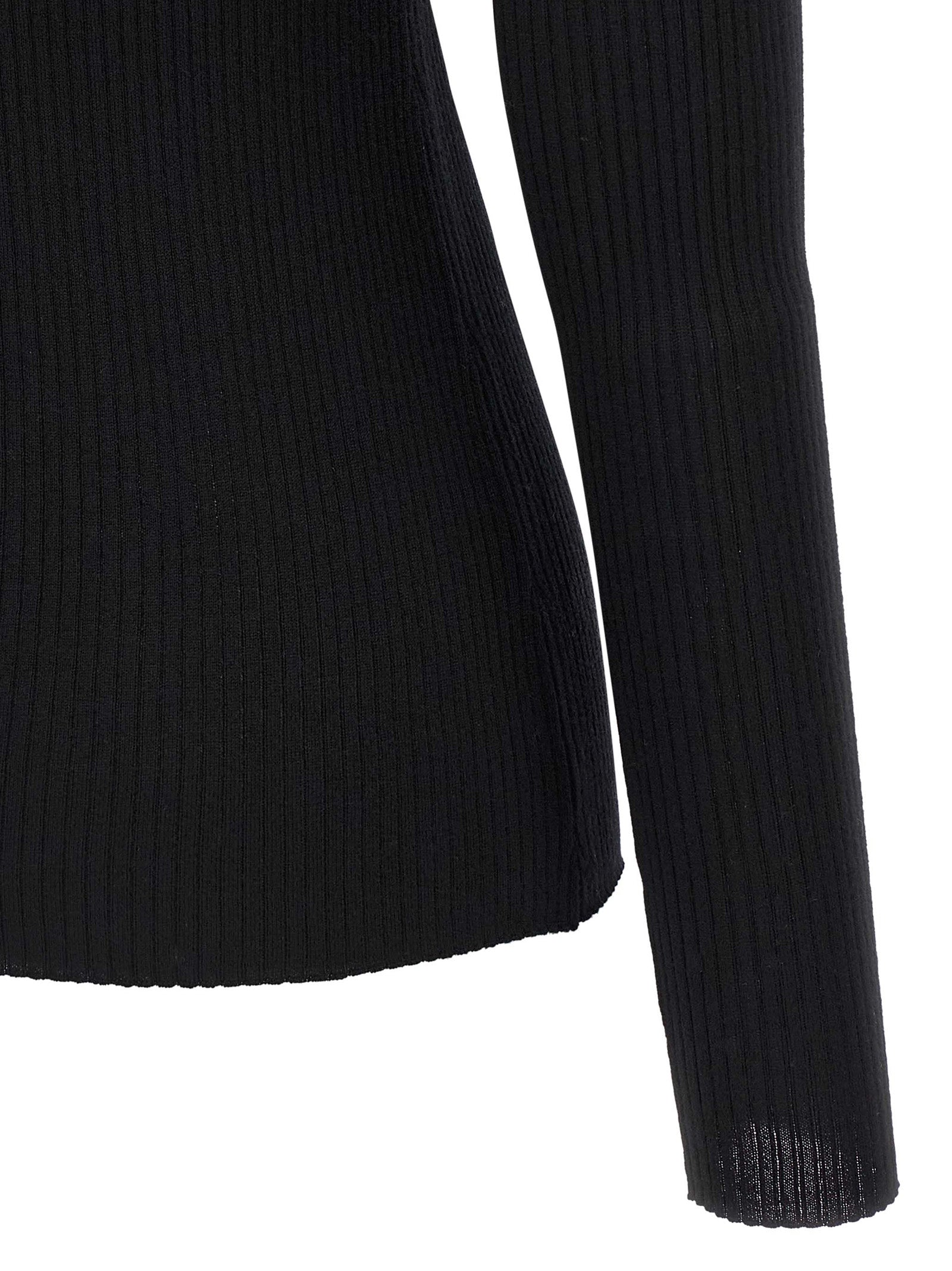 Black Merino Wool Cardigan