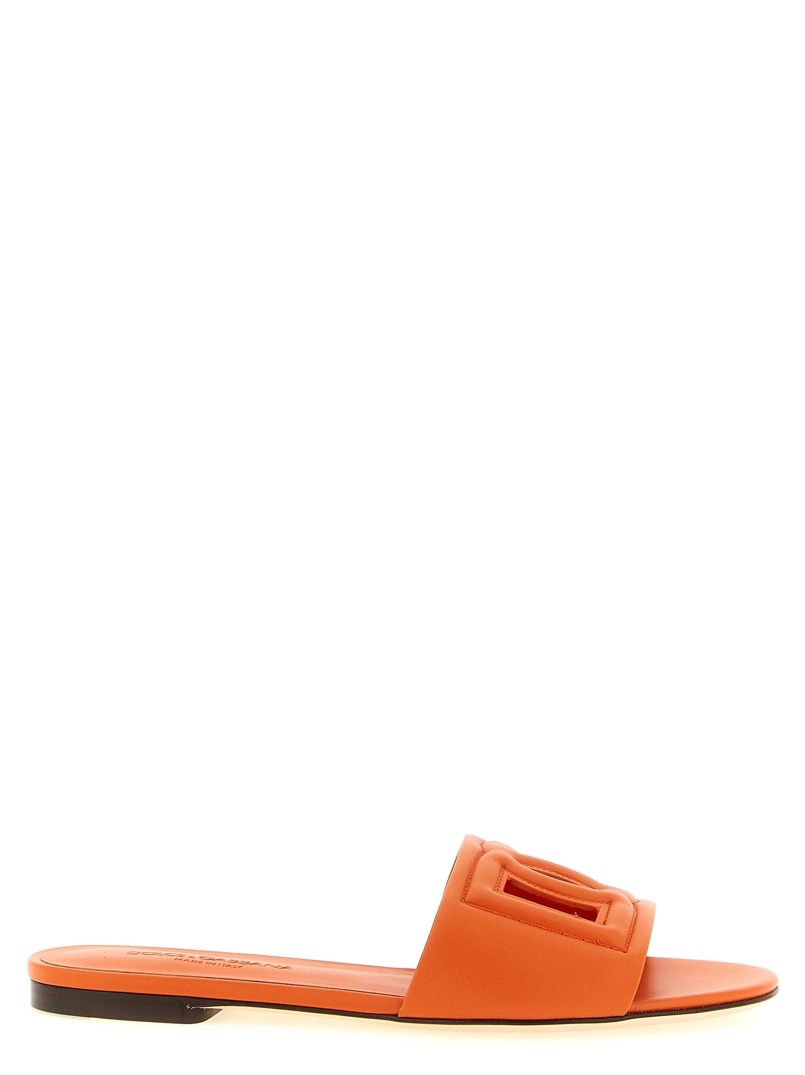 Orange Calfskin Slides