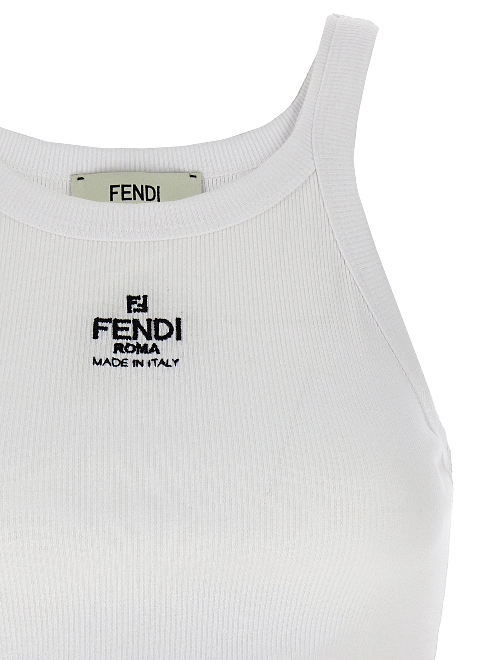 White Cotton Sleeveles T-Shirt