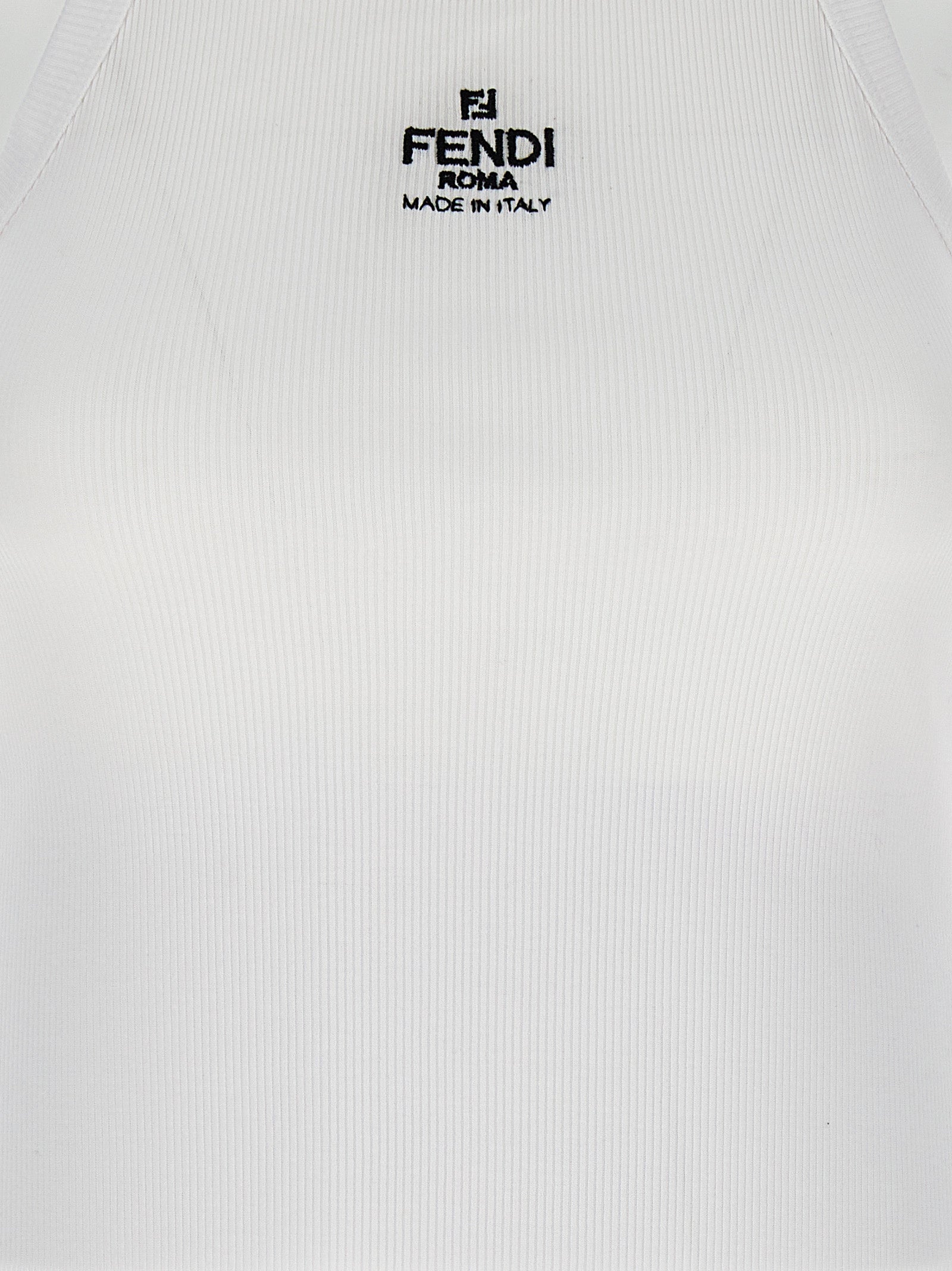 White Cotton Sleeveles T-Shirt