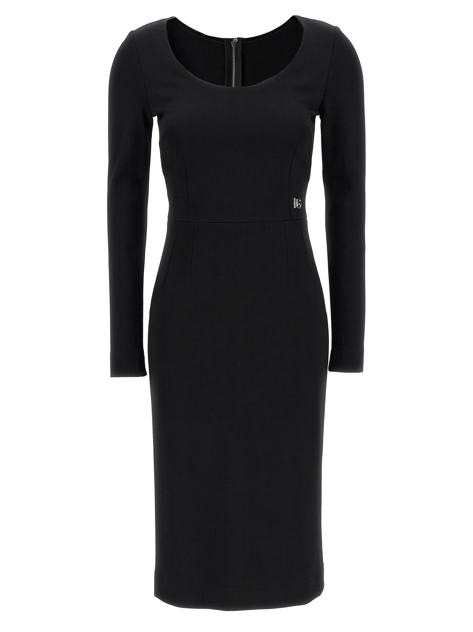 Black Viscose Midi Dress