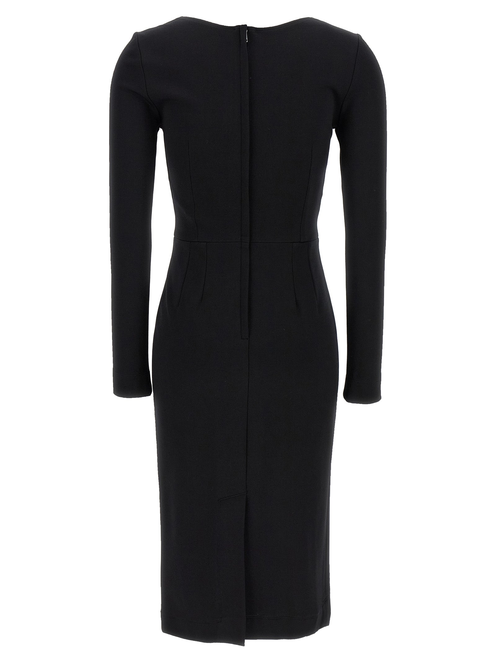 Black Viscose Midi Dress