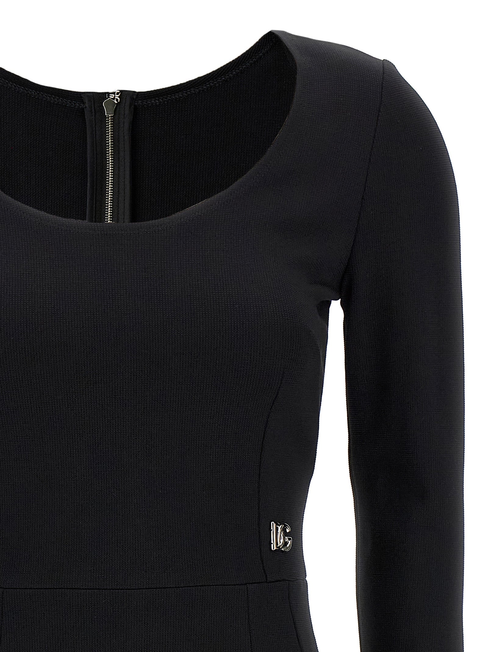 Black Viscose Midi Dress