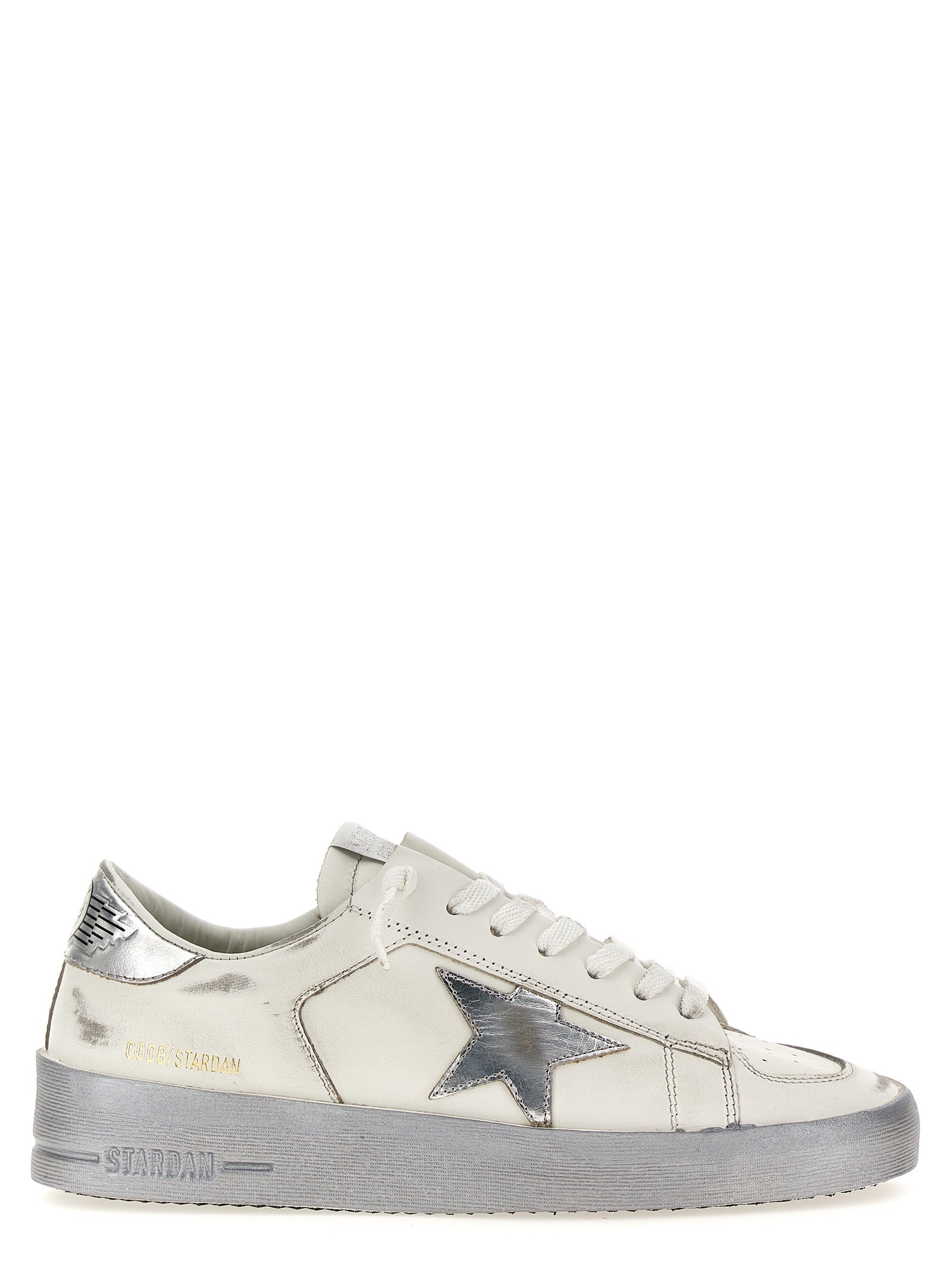 Silver Cowhide Athletic Sneakers