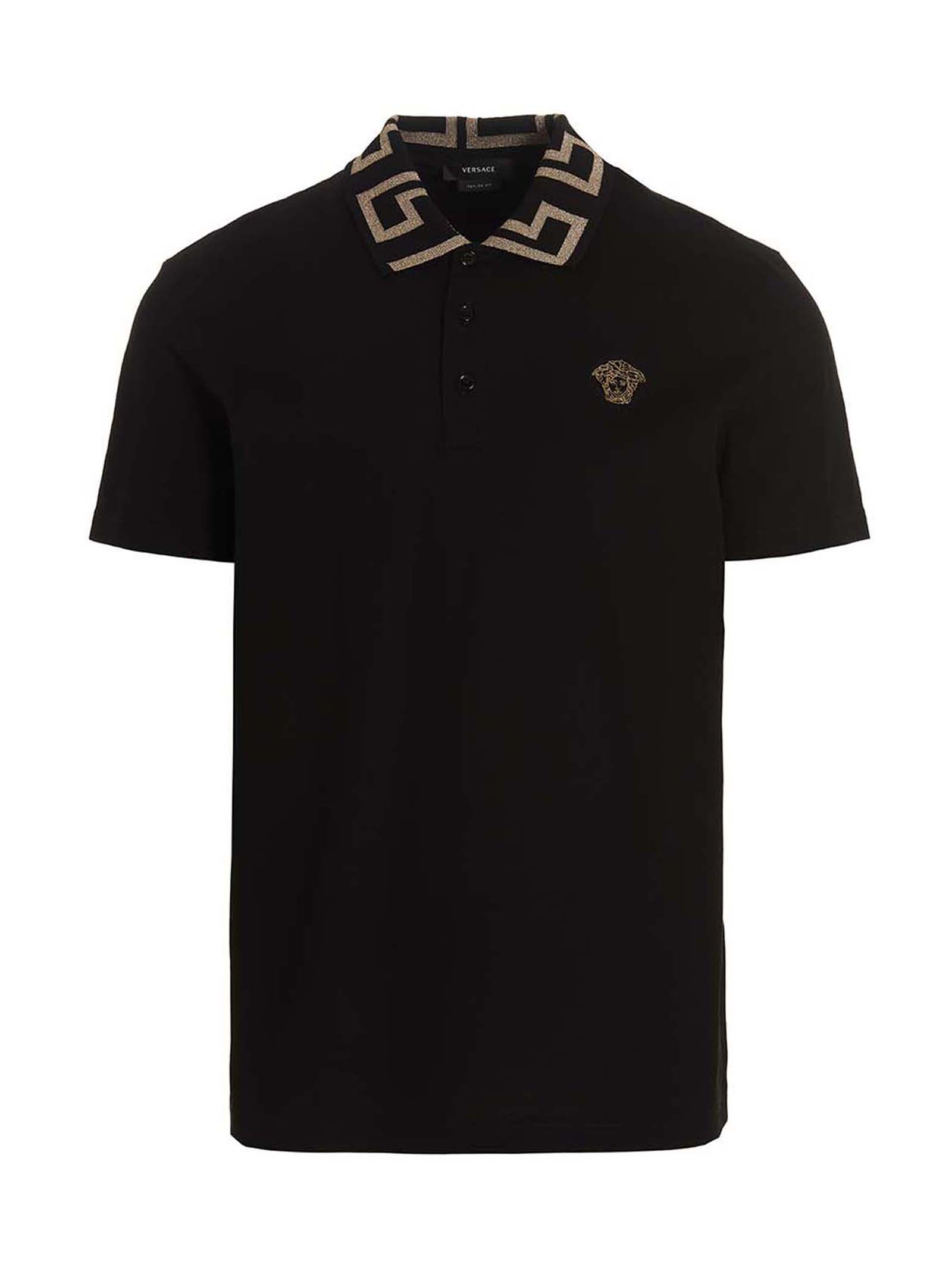 Black Cotton Polo Shirt