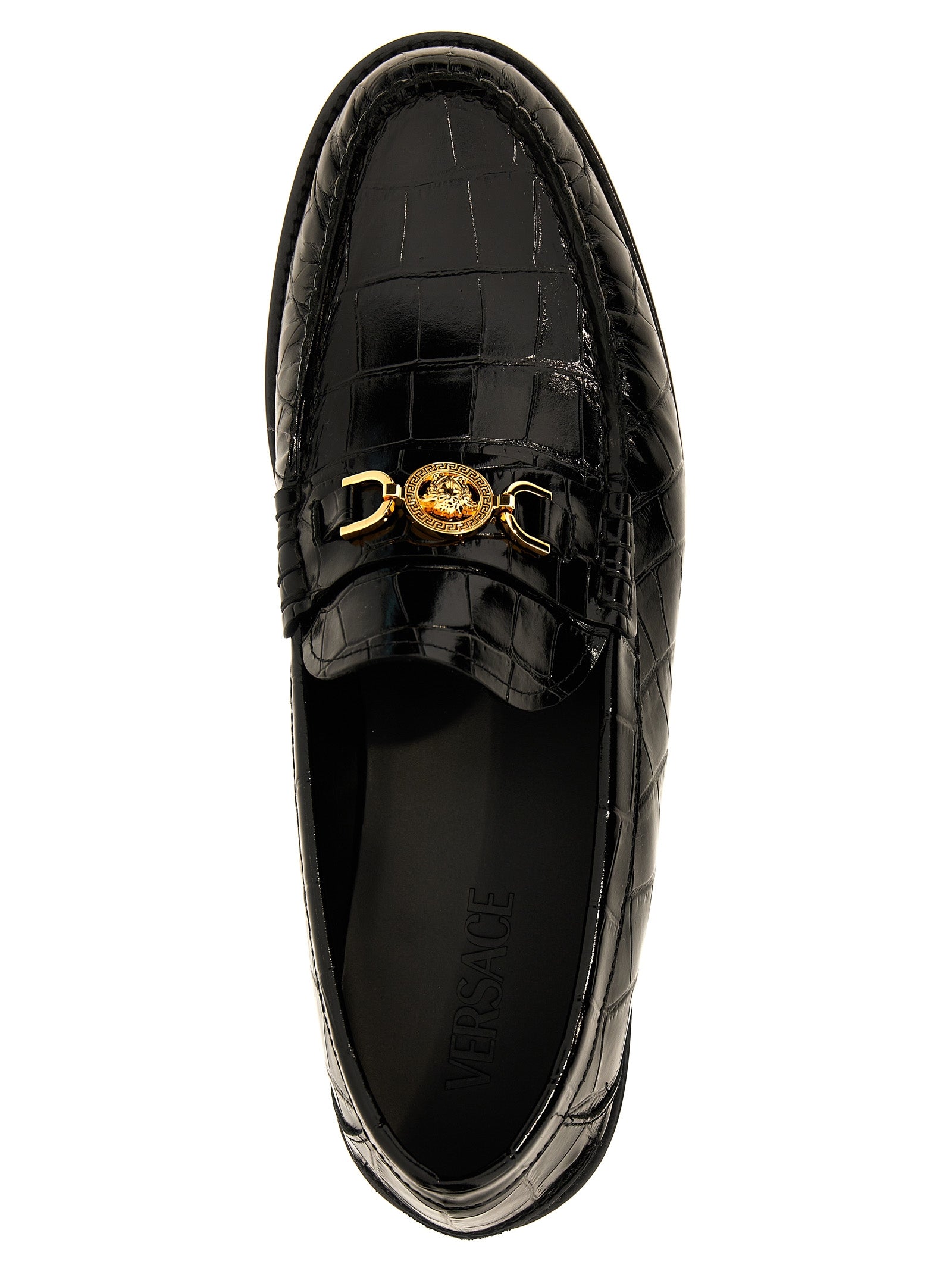 Black Velvet Leather Slip-On Loafers