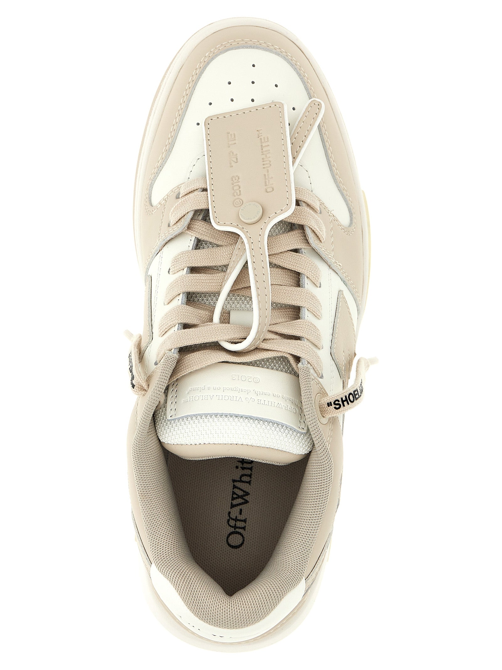 Beige Calfskin Low Top Sneakers