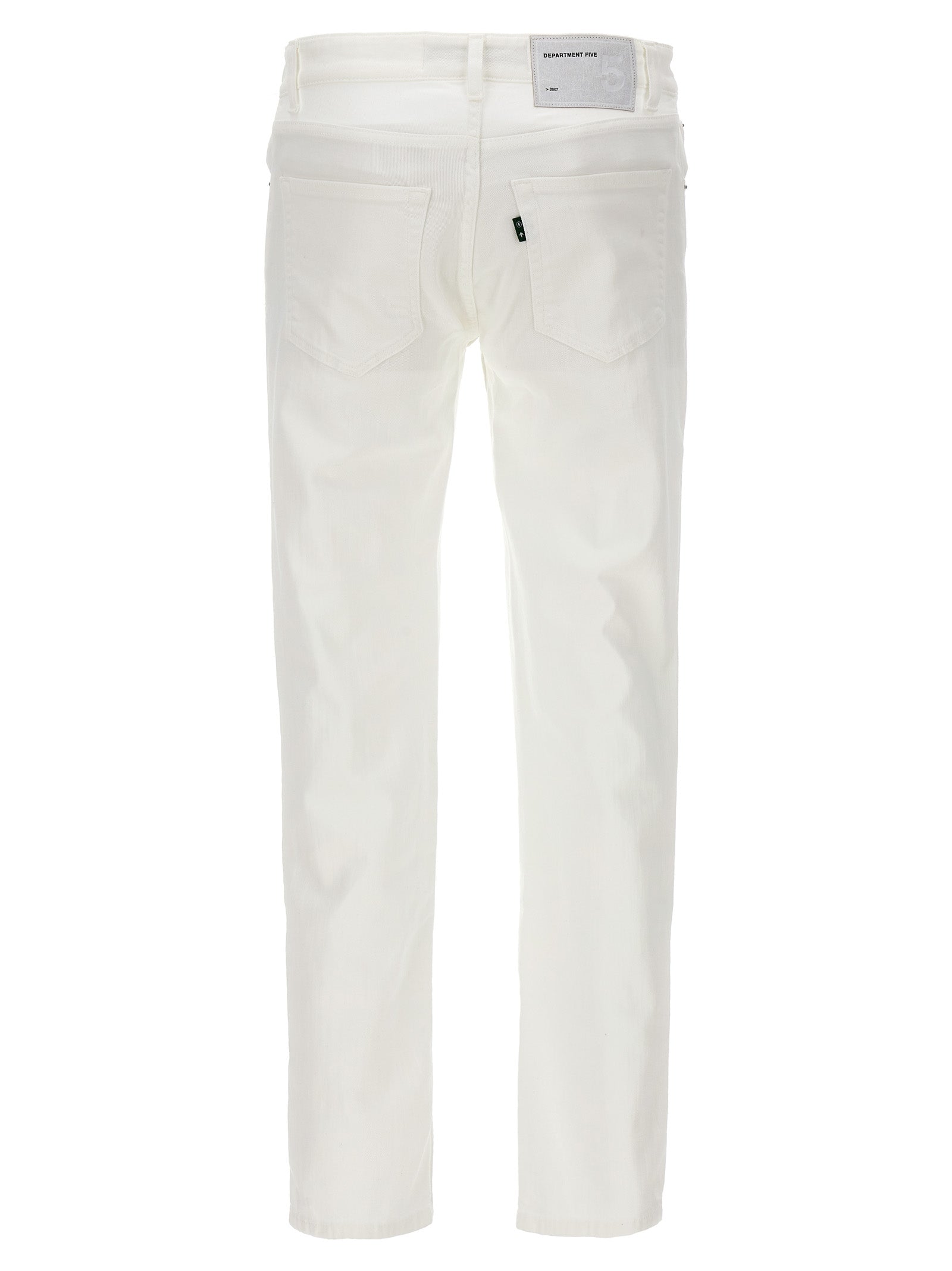 White Cotton Straight-Leg Jeans