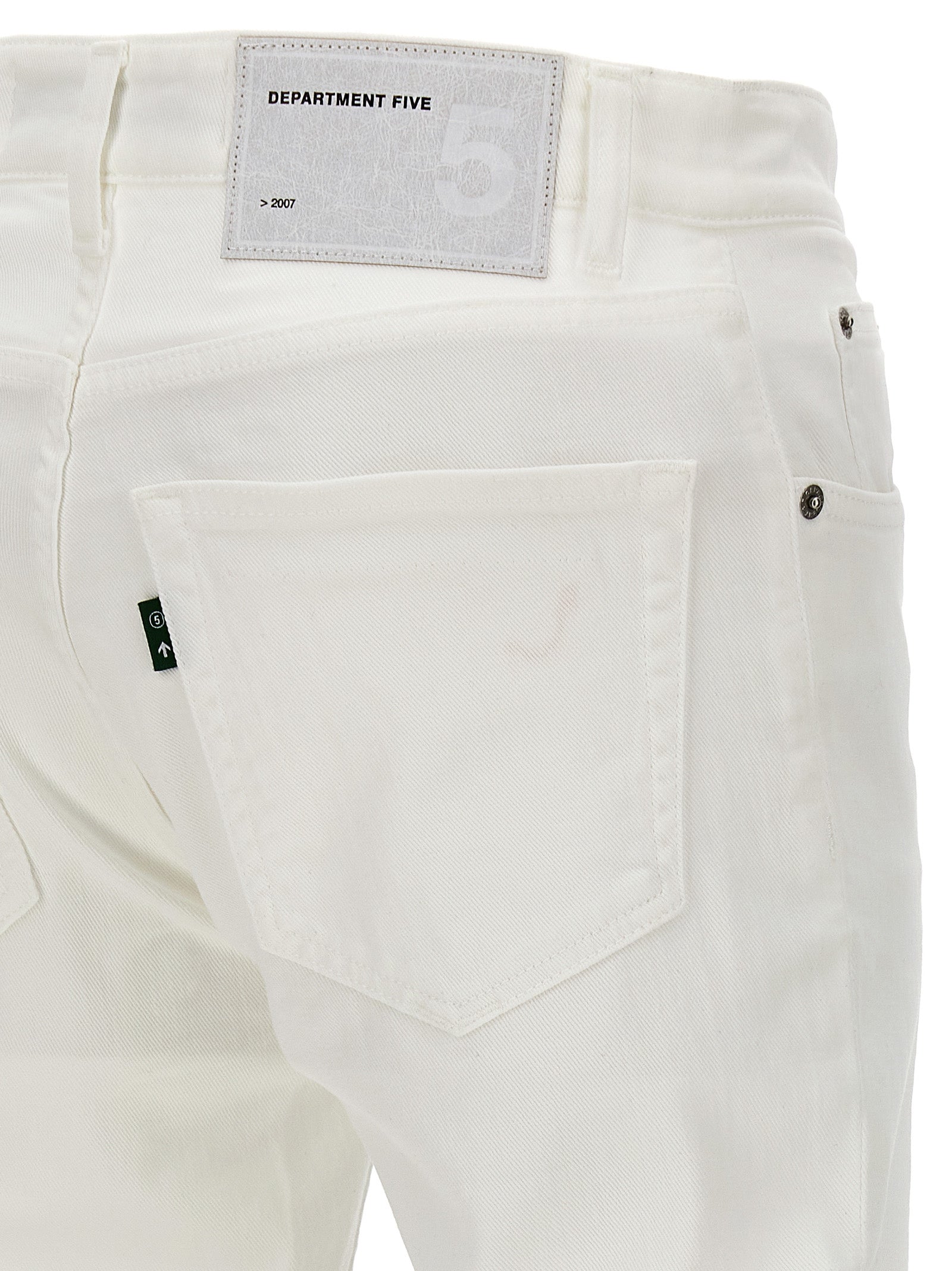 White Cotton Straight-Leg Jeans