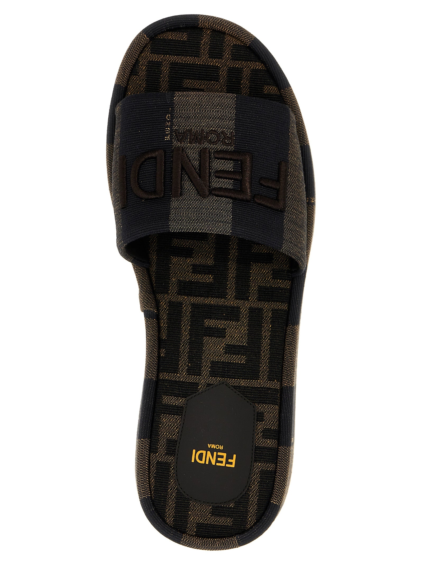 Brown Cotton Slides