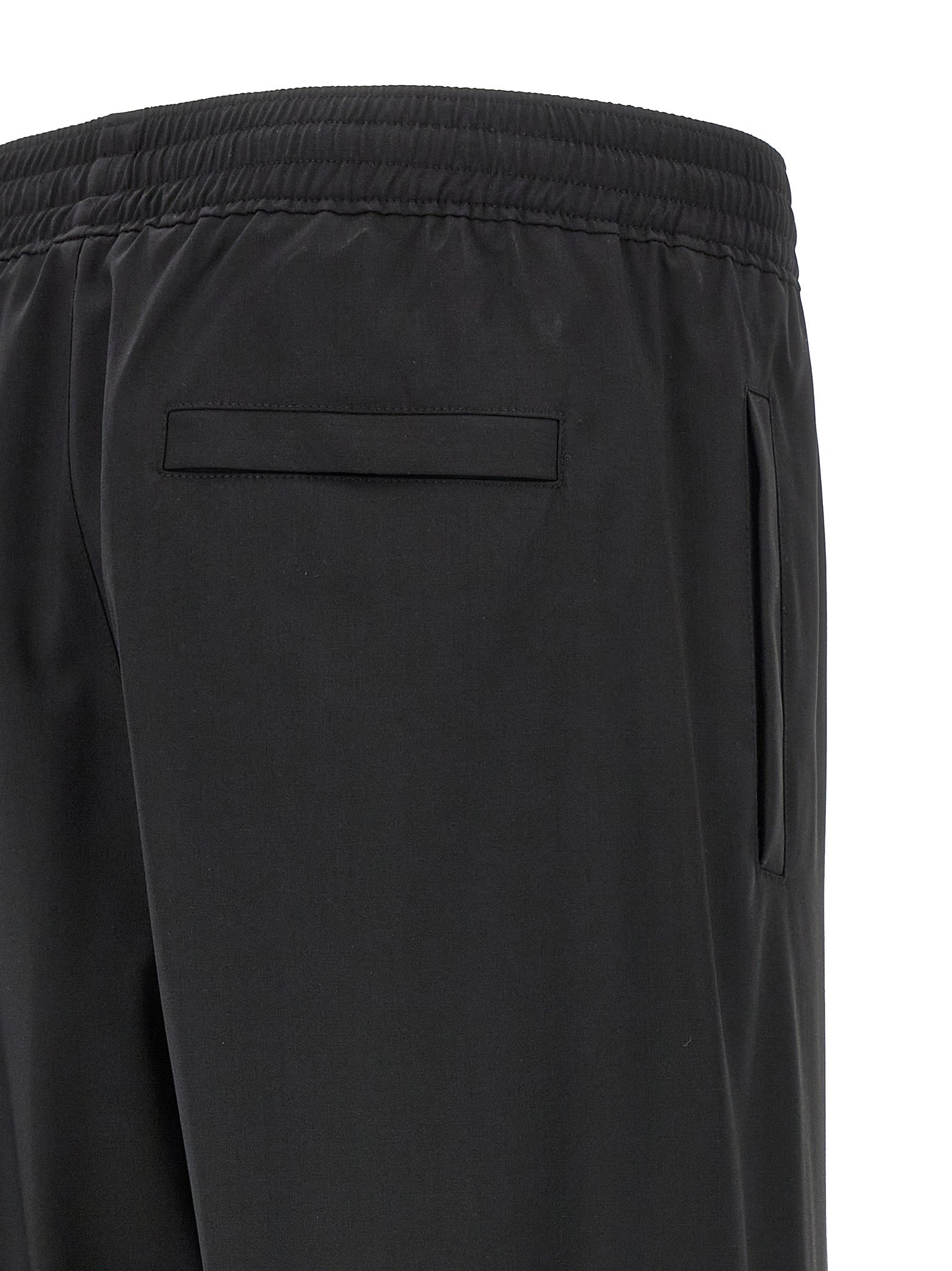 Black Virgin Wool Casual Pants