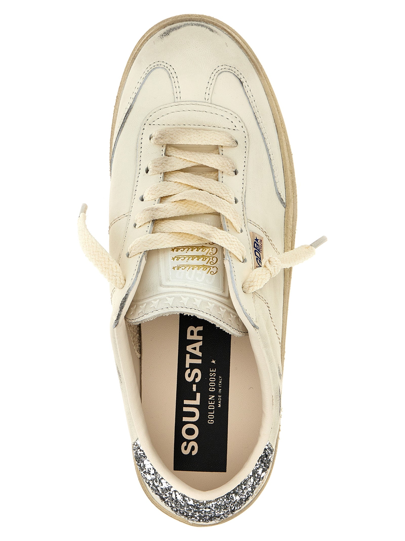 White Lamb Leather Low Top Sneakers