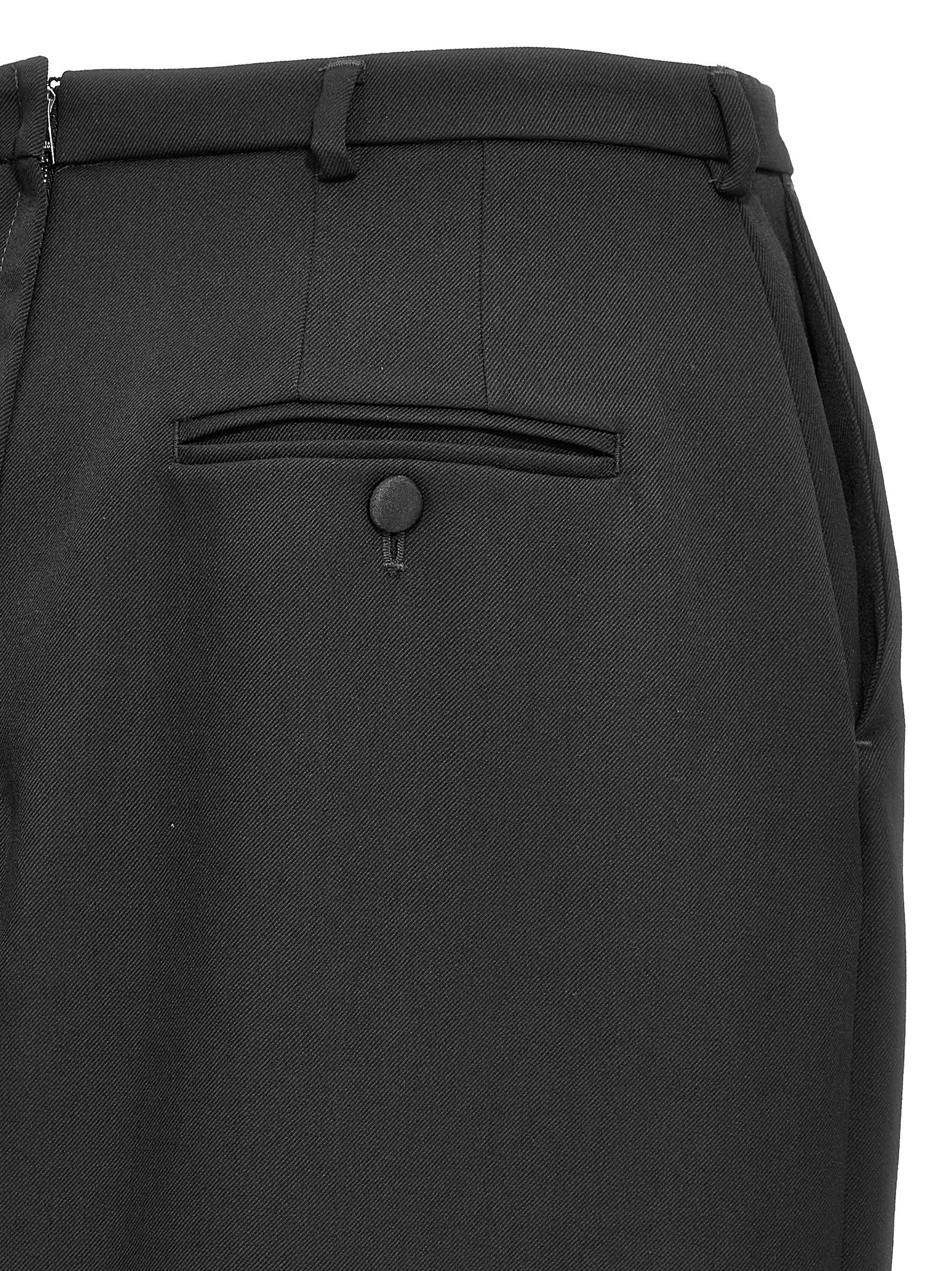 Black Virgin Wool Midi Skirt