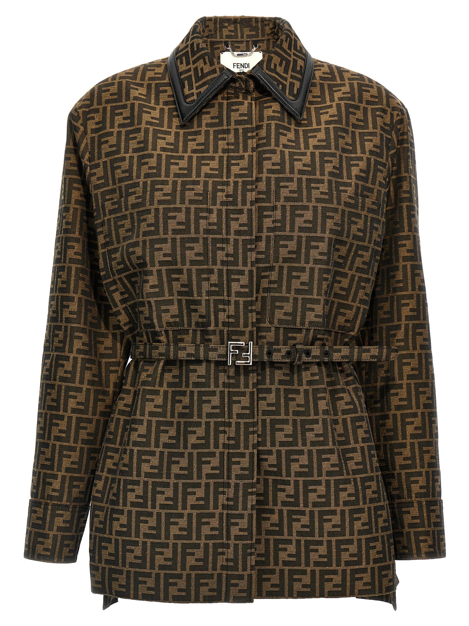 Brown Polyester Leather Jacket