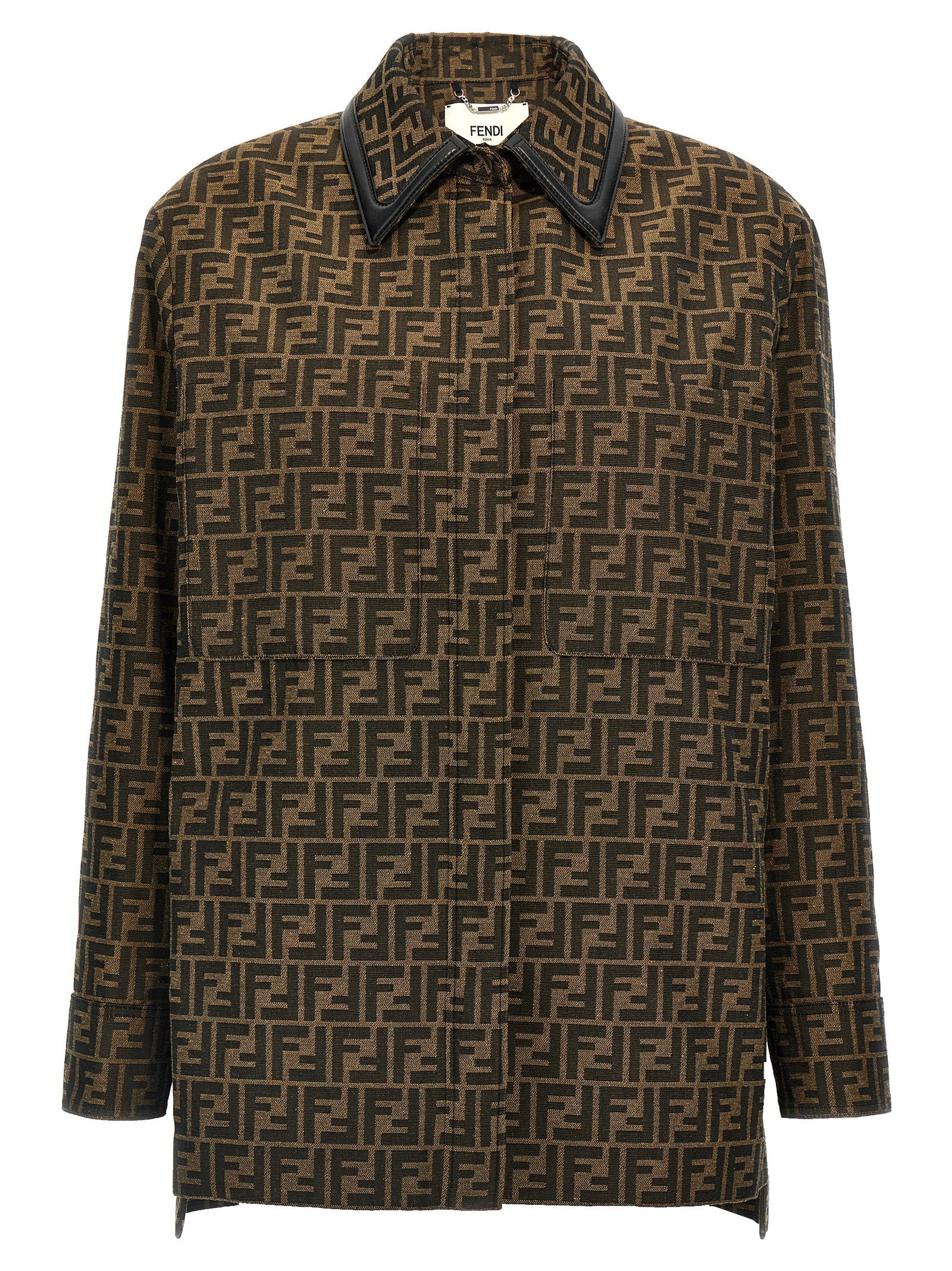 Brown Polyester Leather Jacket