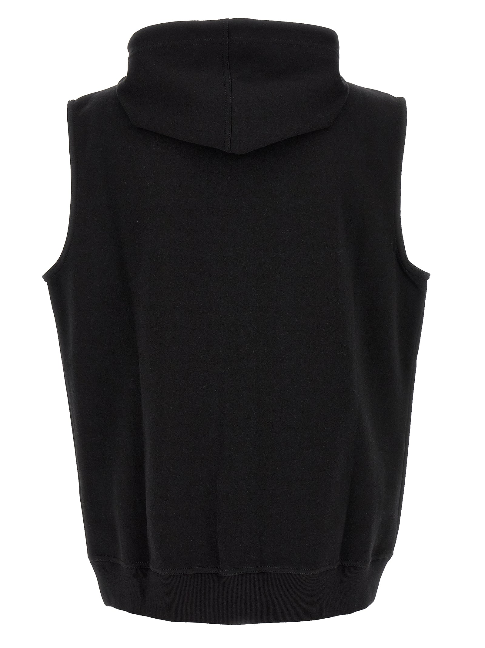 Black Cotton Sleeveless Jacket