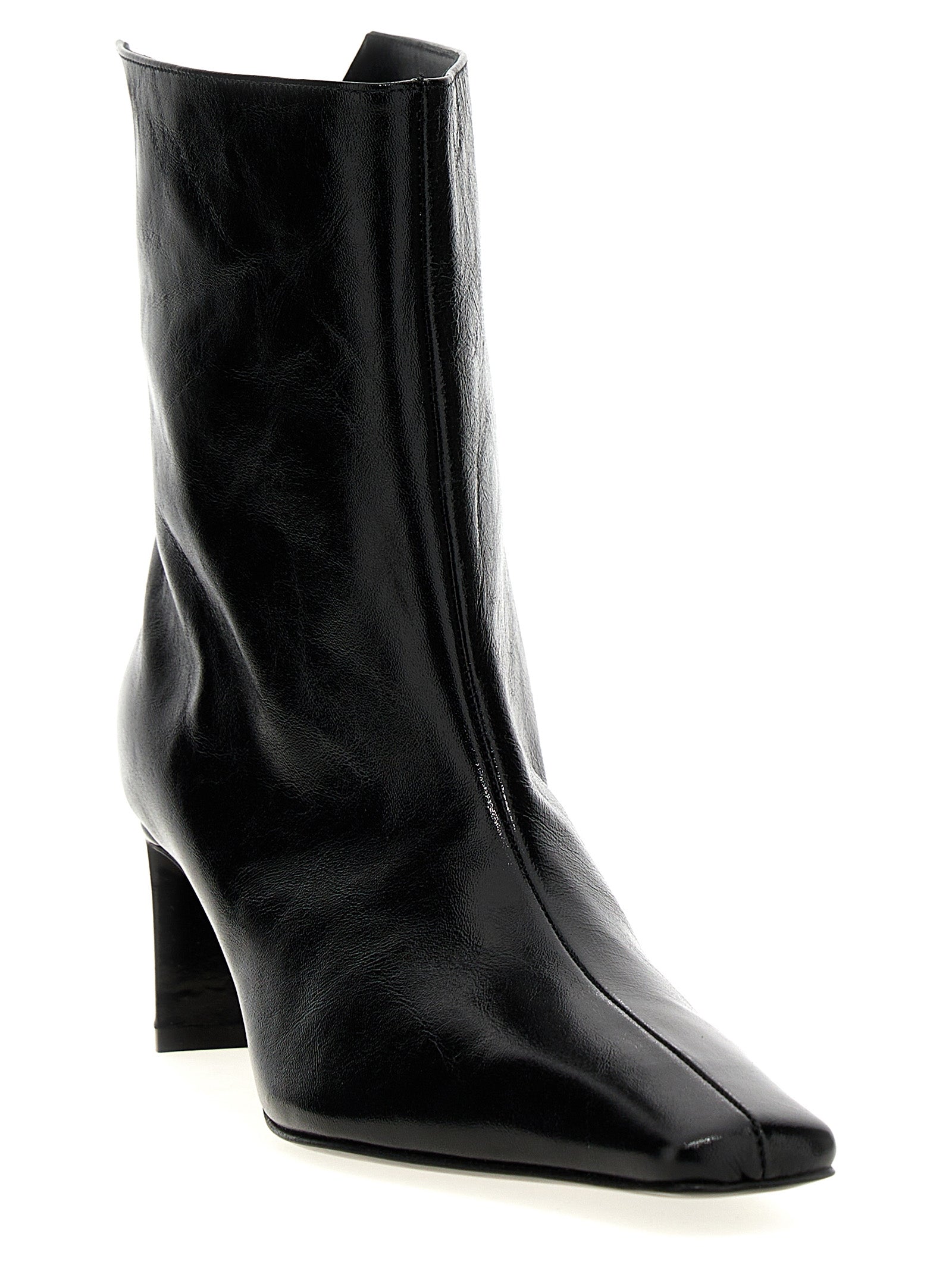 Black Calfskin Ankle Boots