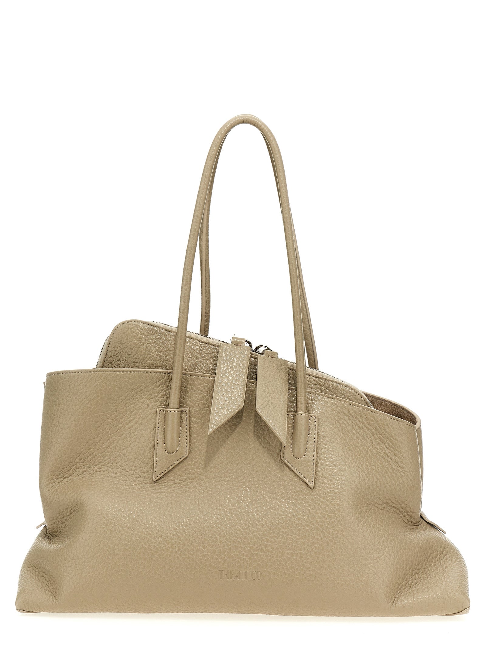 Beige Calfskin Shoulder Bag