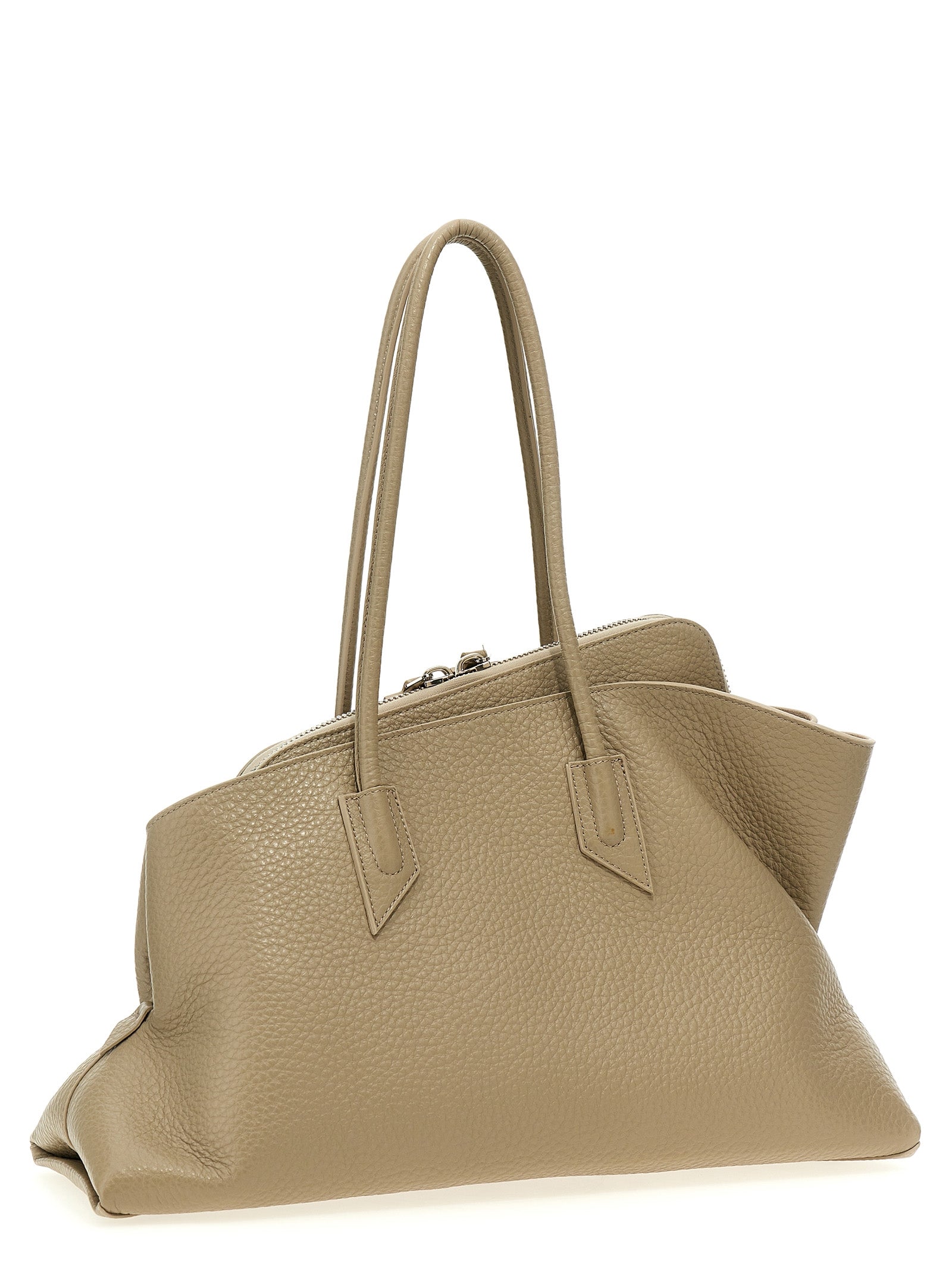 Beige Calfskin Shoulder Bag