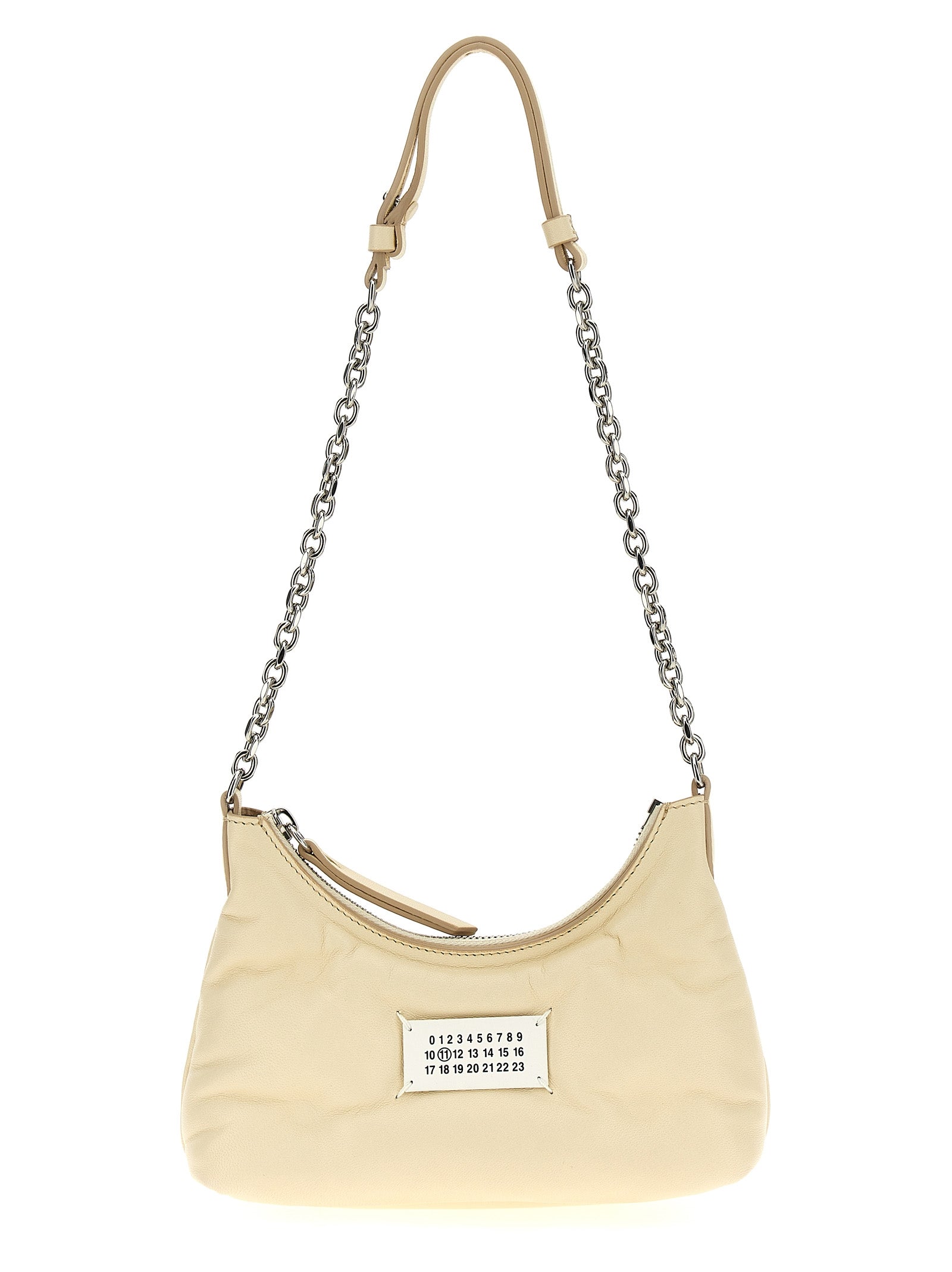 White Lamb Leather Shoulder Bag
