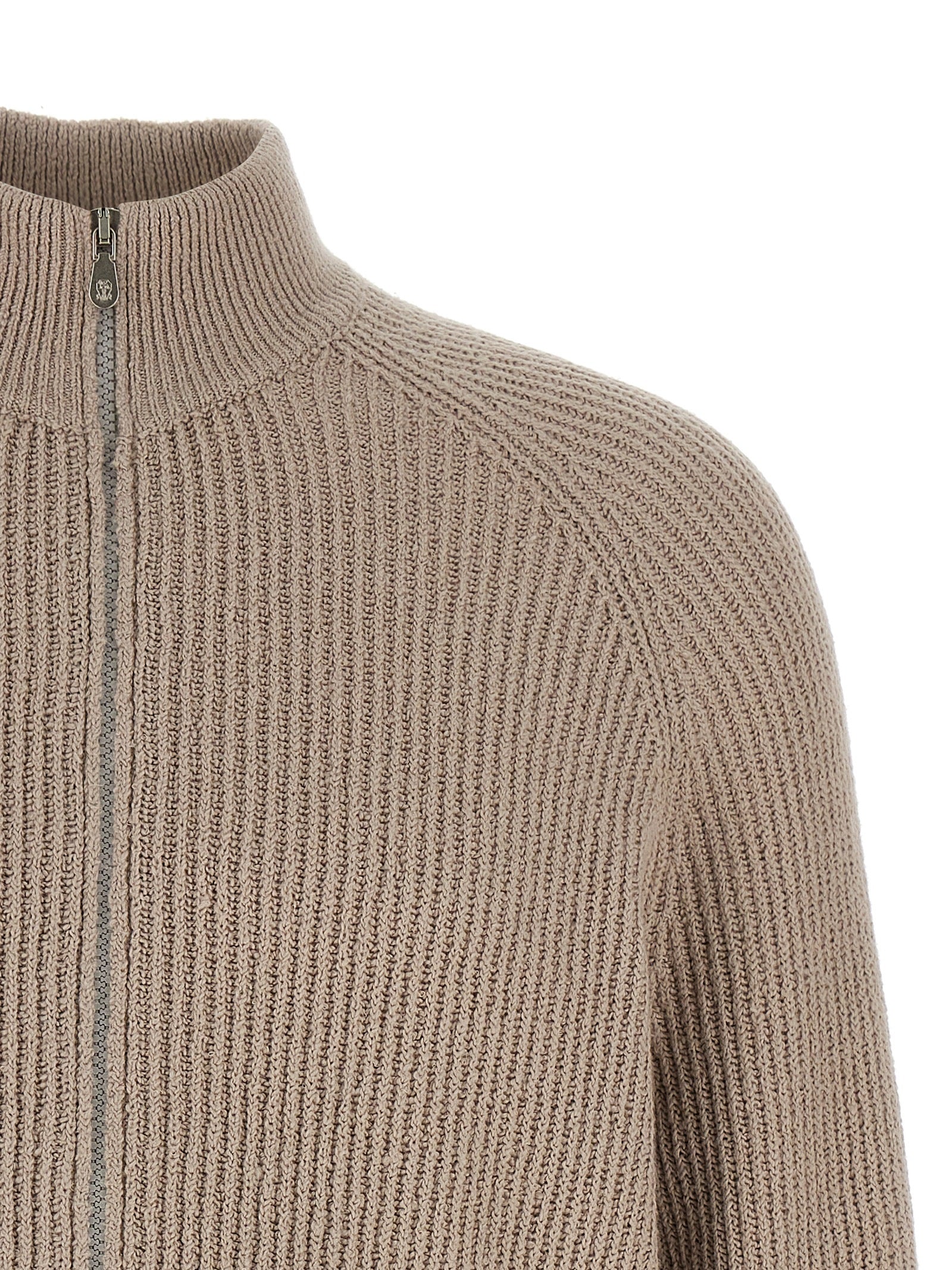 Beige Cotton Cardigan
