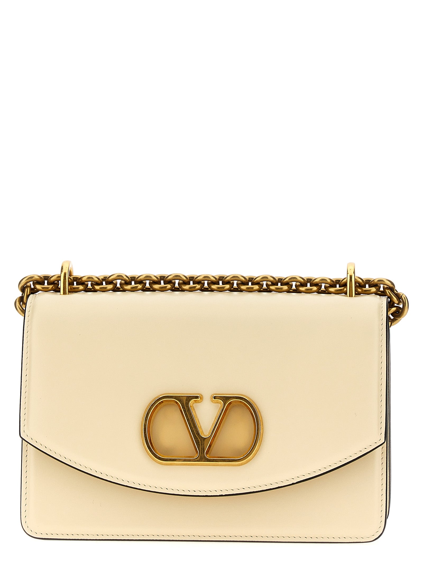White Calfskin Shoulder Bag