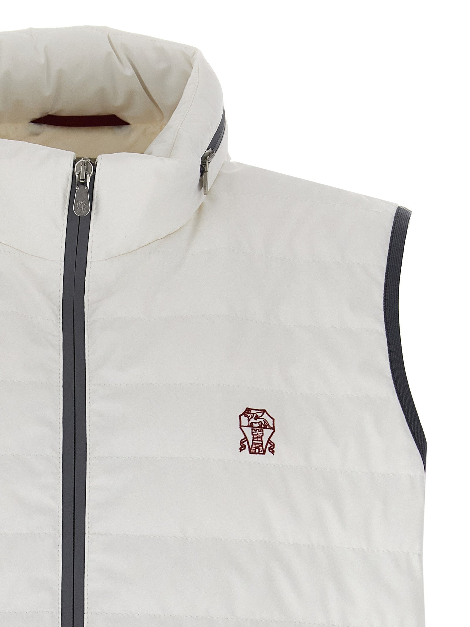 White Polyamide Sleeveless Jacket