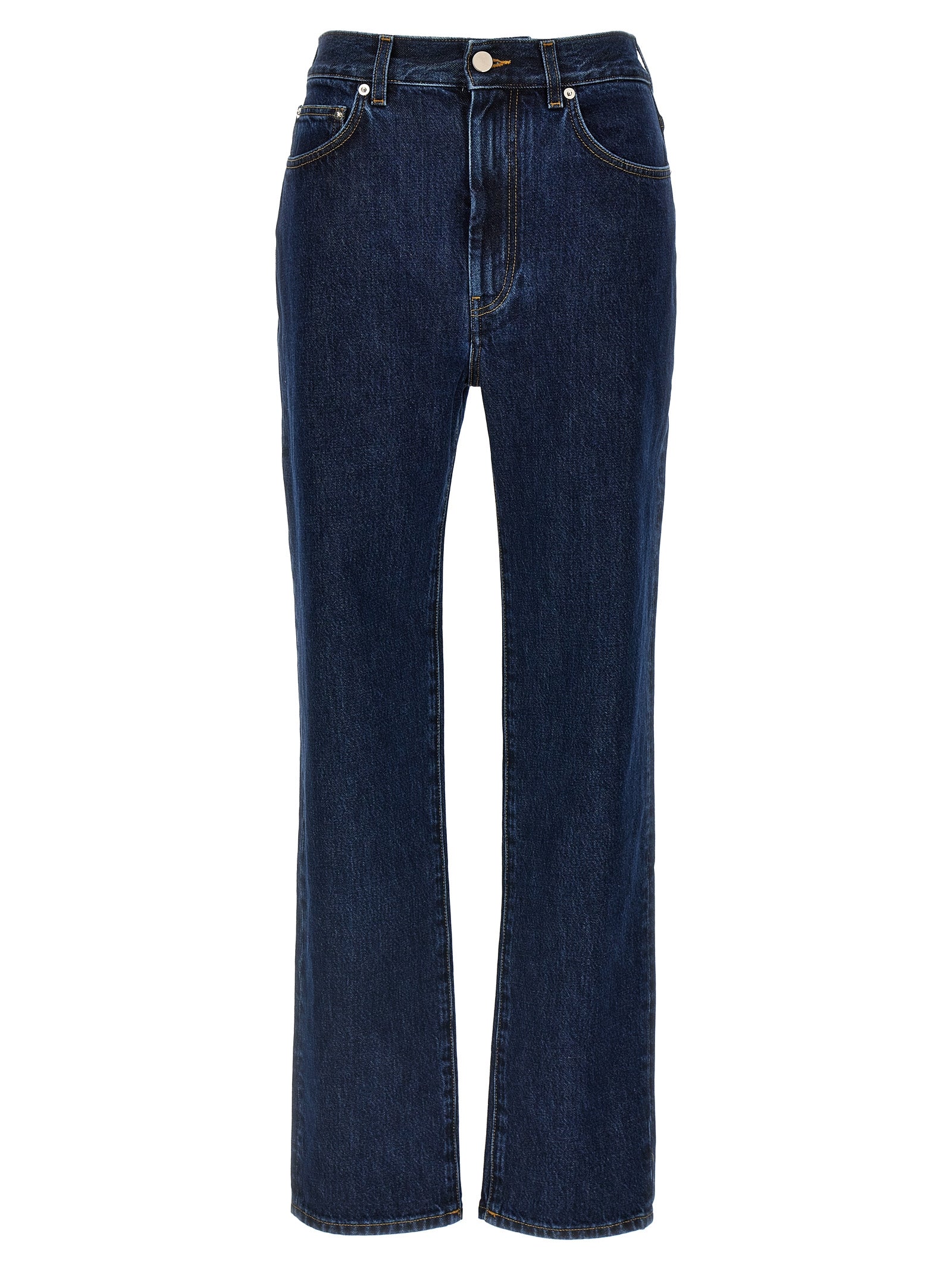 Blue Organic Cotton Straight-Leg Jeans