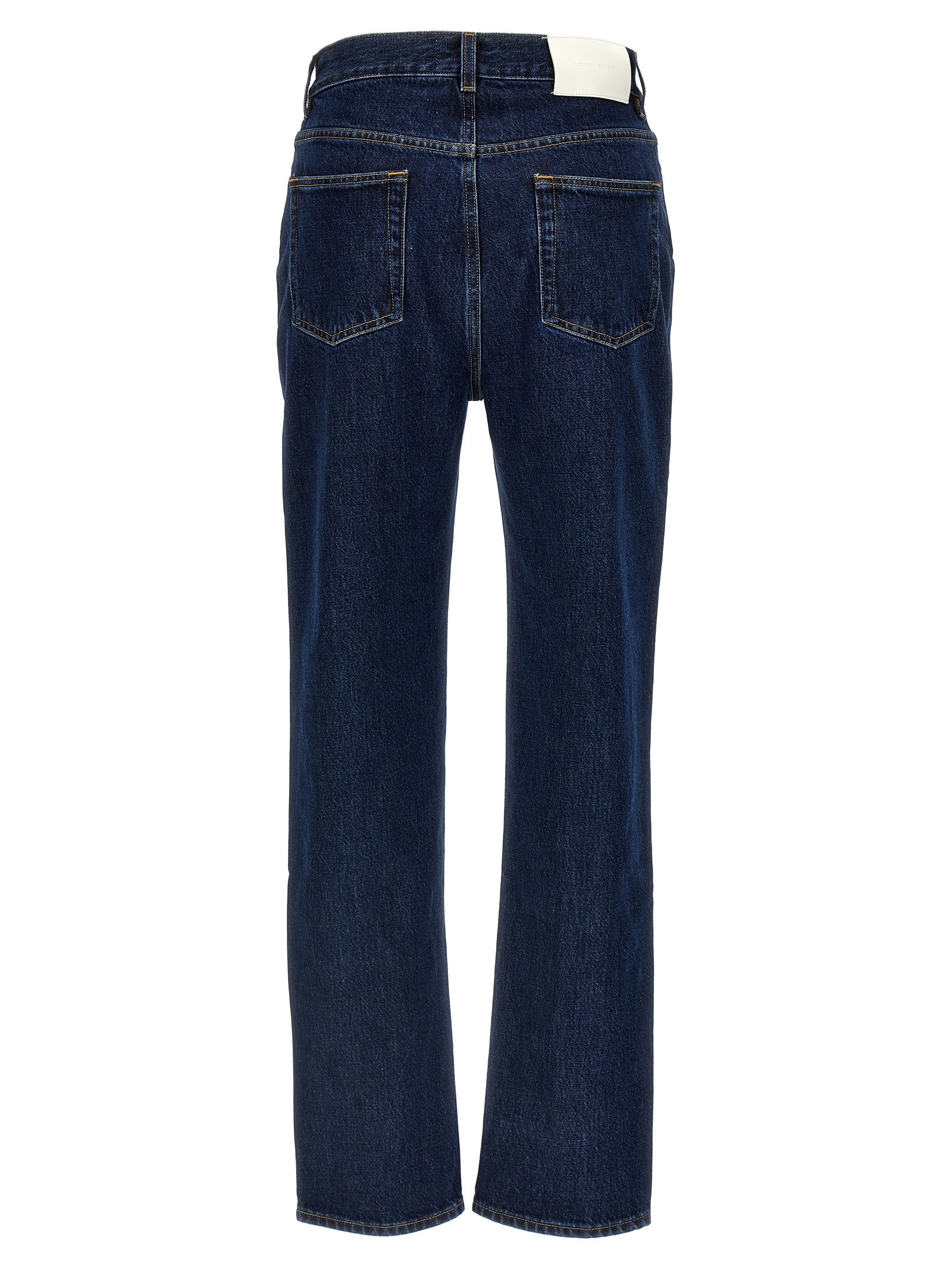 Blue Organic Cotton Straight-Leg Jeans