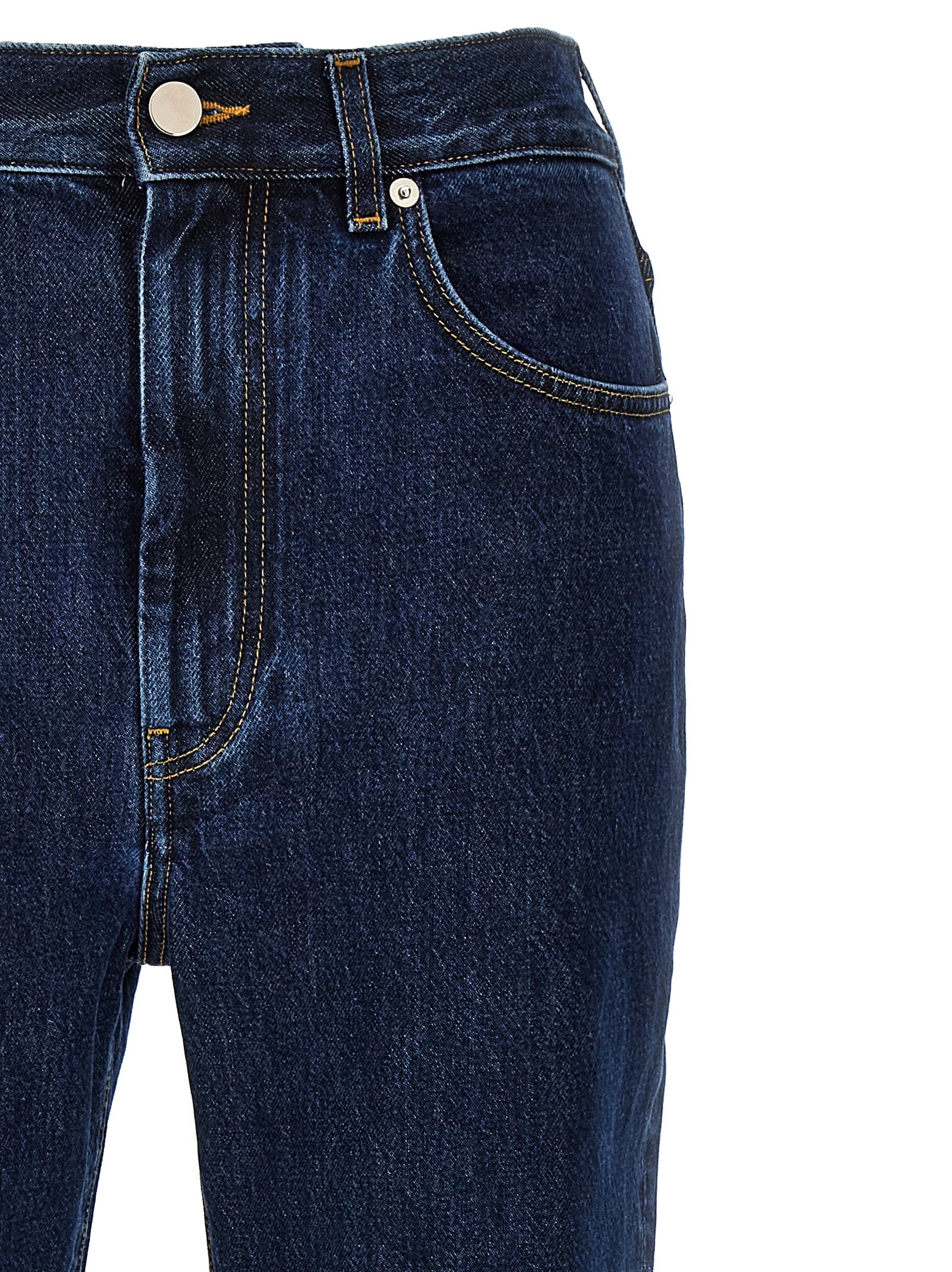 Blue Organic Cotton Straight-Leg Jeans