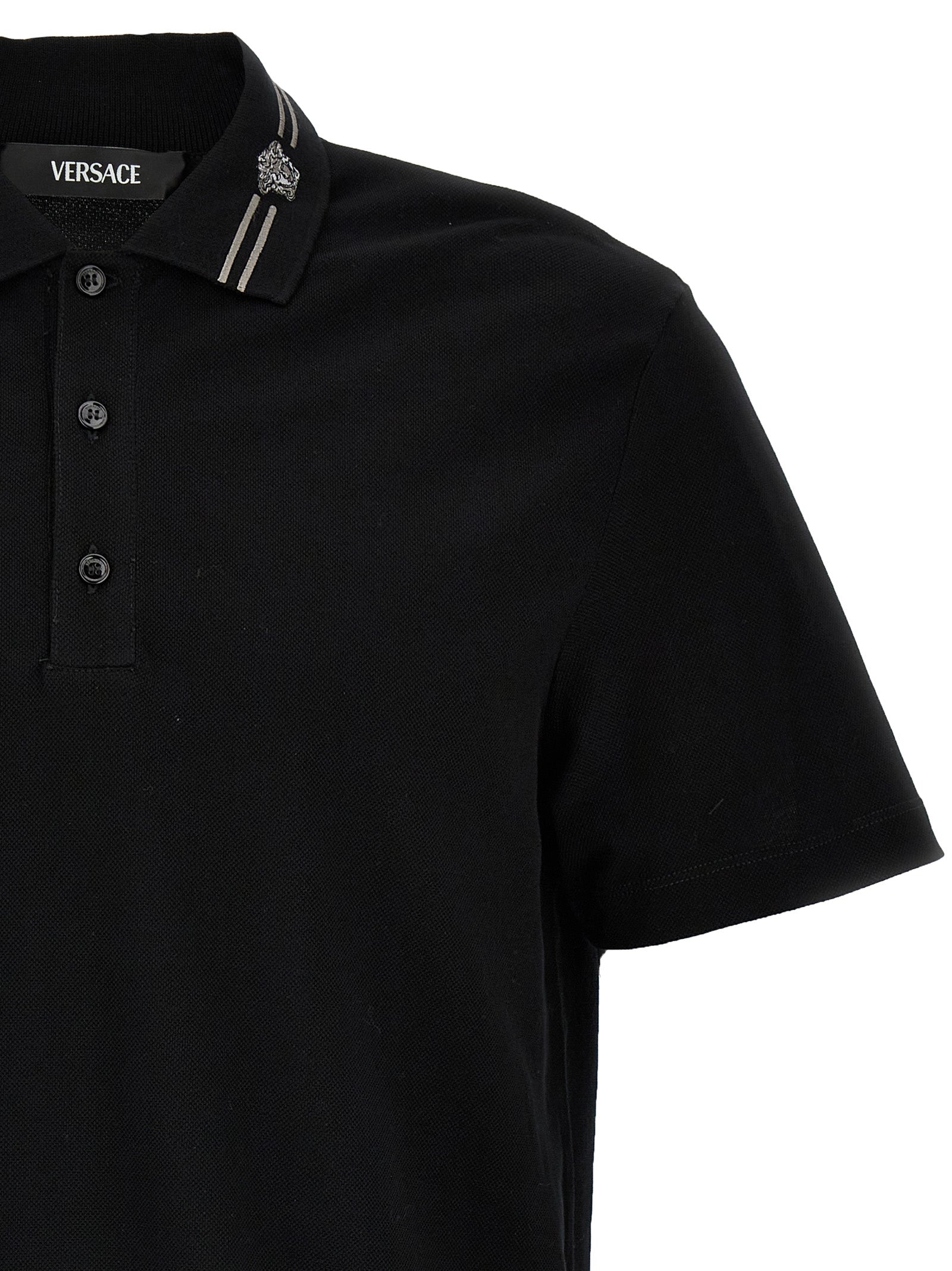 Black Cotton Polo Shirt