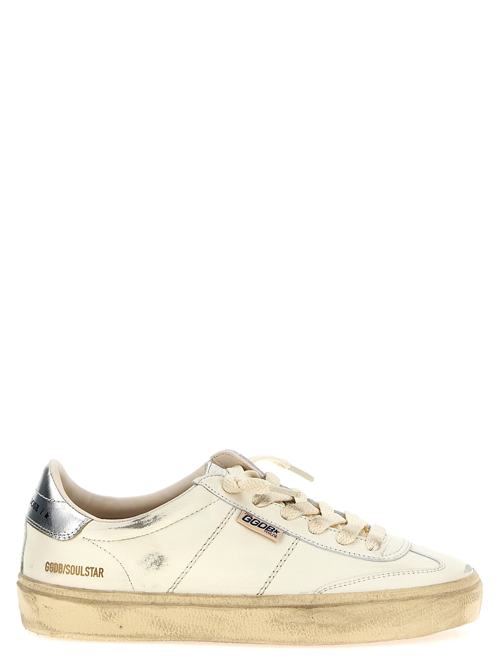 Silver Lamb Leather Low Top Sneakers