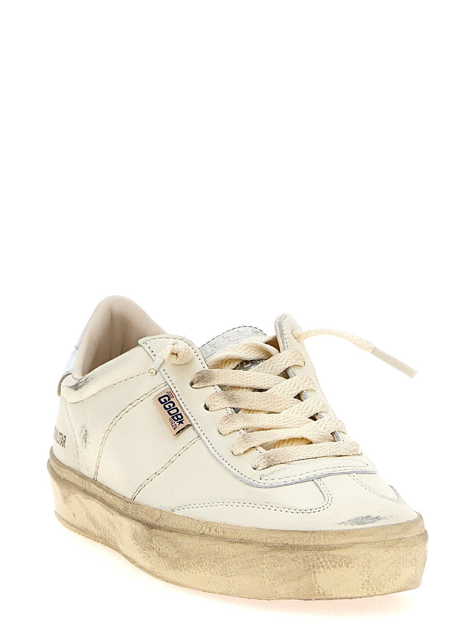 Silver Lamb Leather Low Top Sneakers