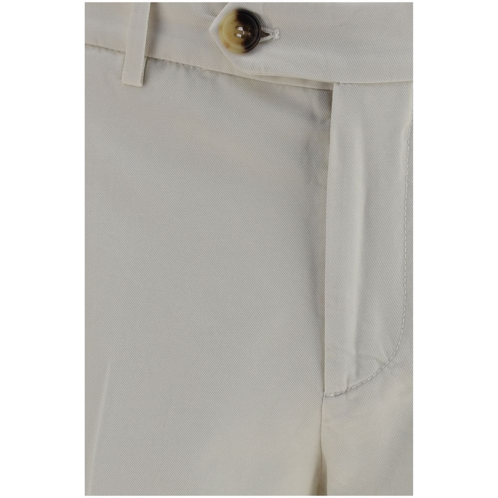 White Cotton Casual Pants