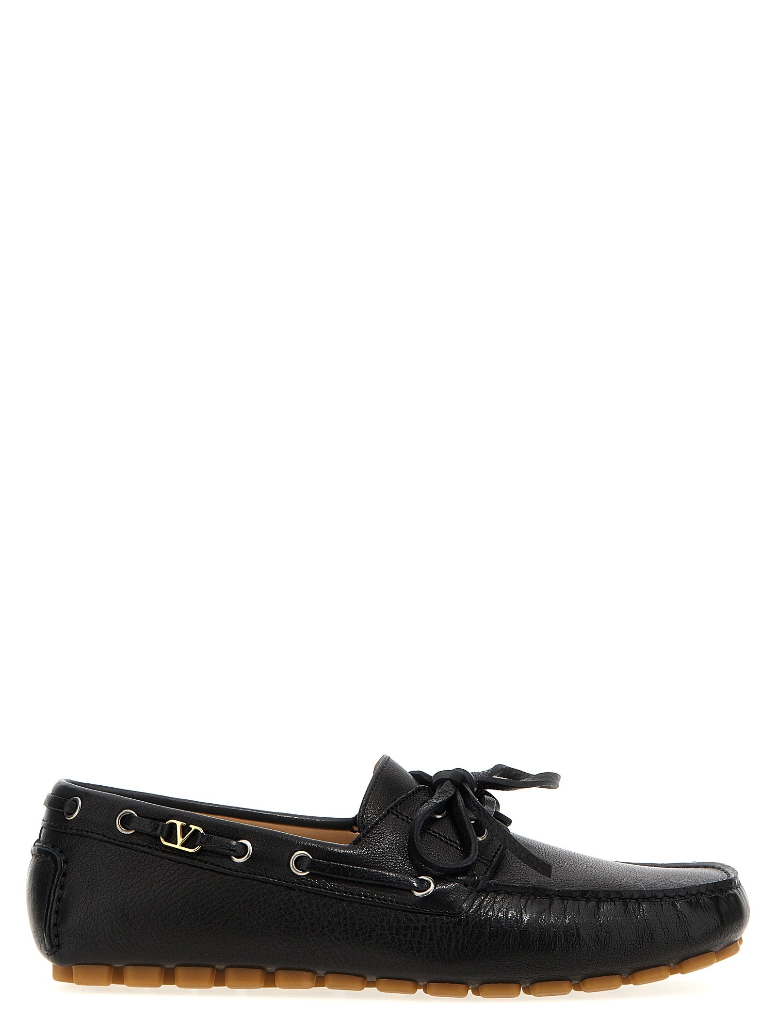 Black Buffalo Leather Slip-On Loafers
