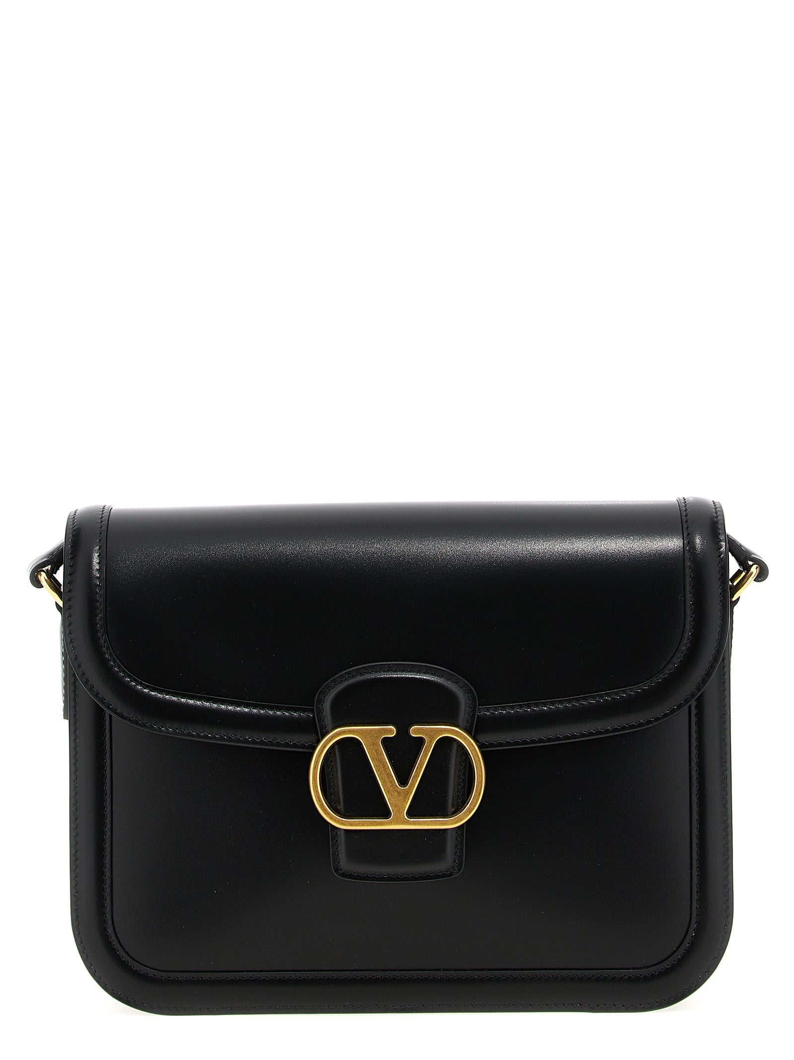 Black Calfskin Shoulder Bag