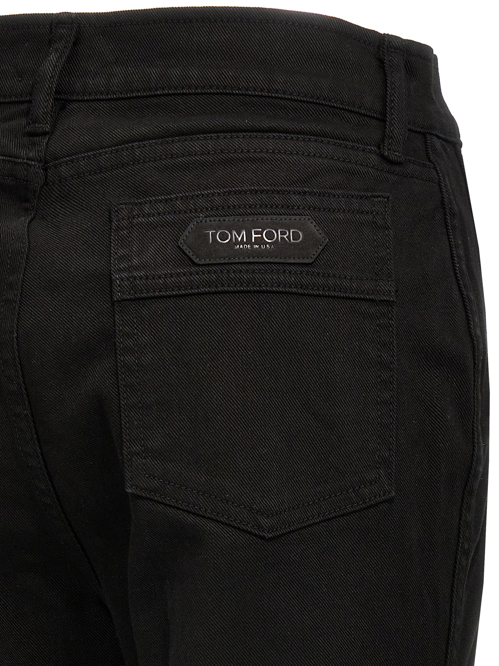 Black Cotton Flared Jeans
