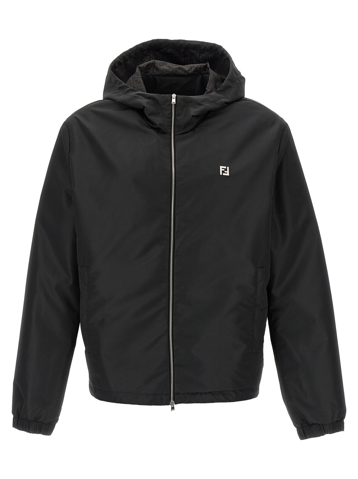 Black Polyester Shell Jacket