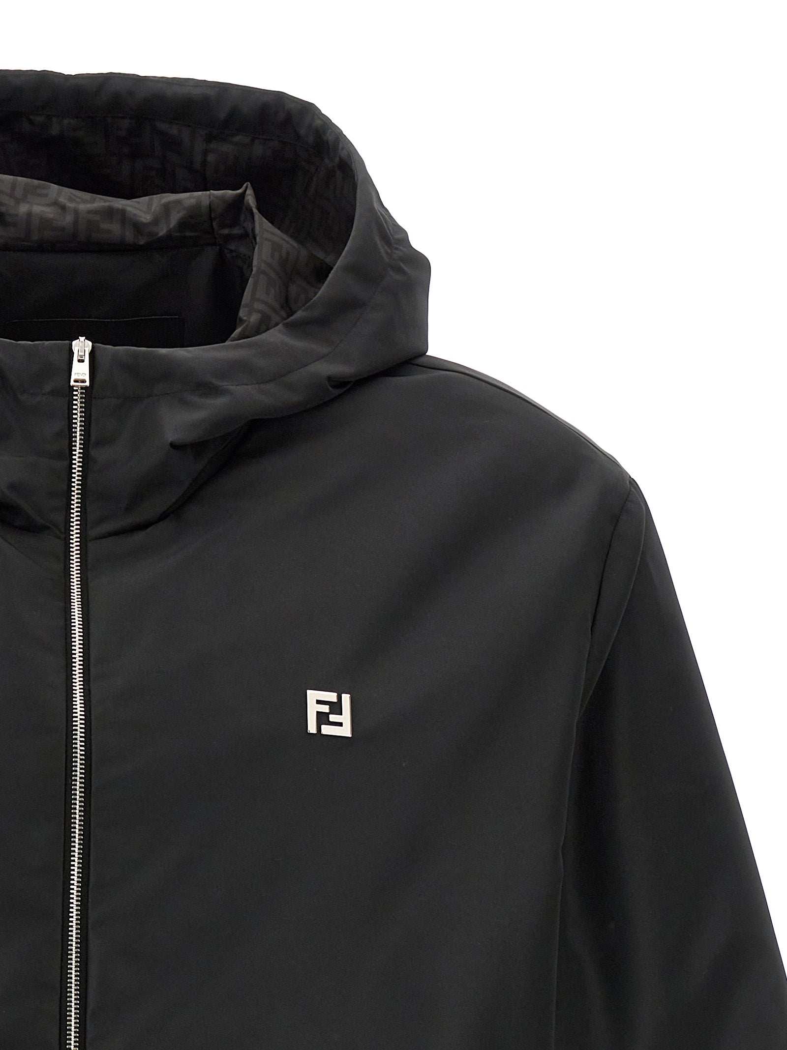 Black Polyester Shell Jacket