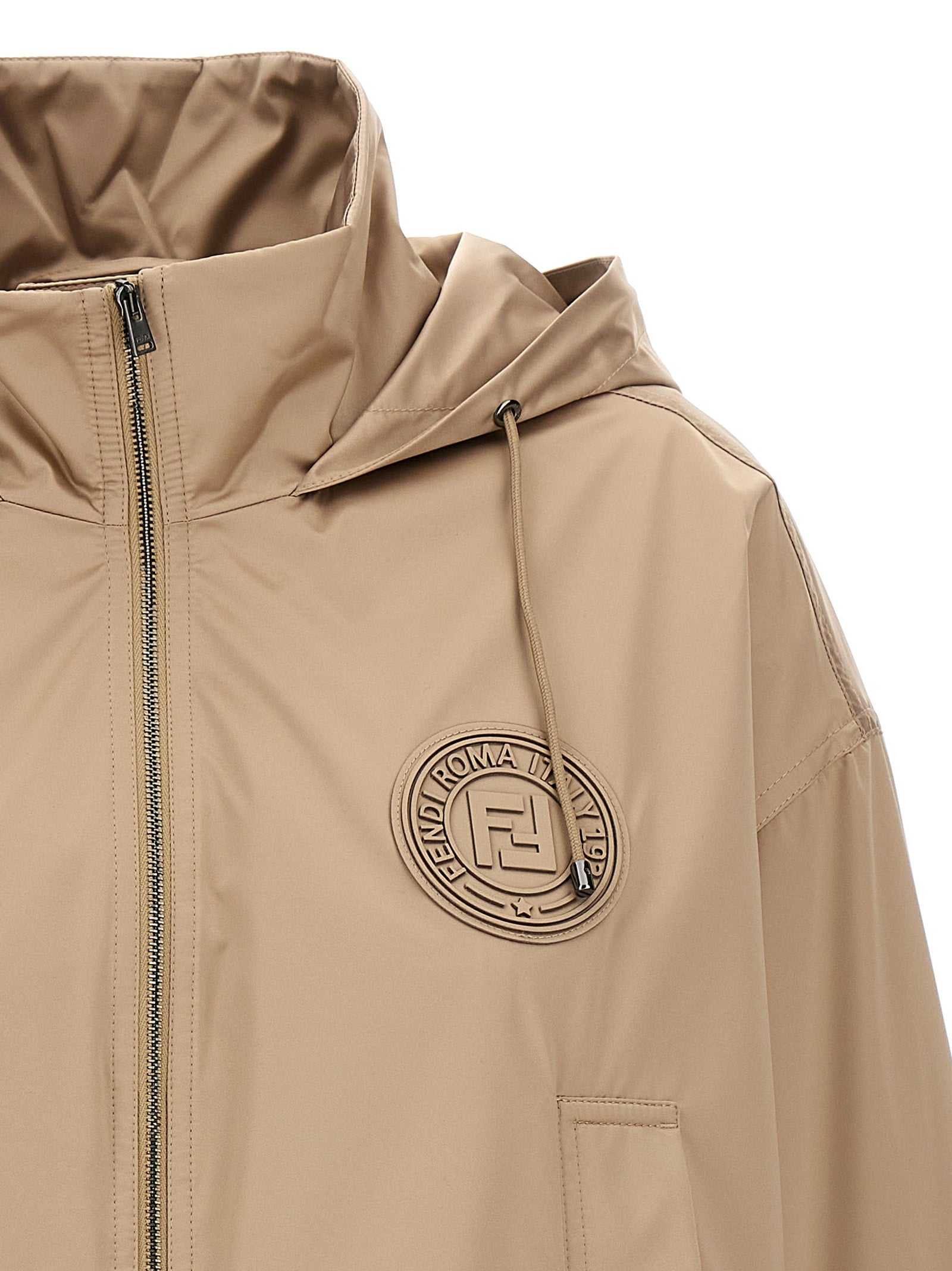 Brown Polyester Shell Jacket